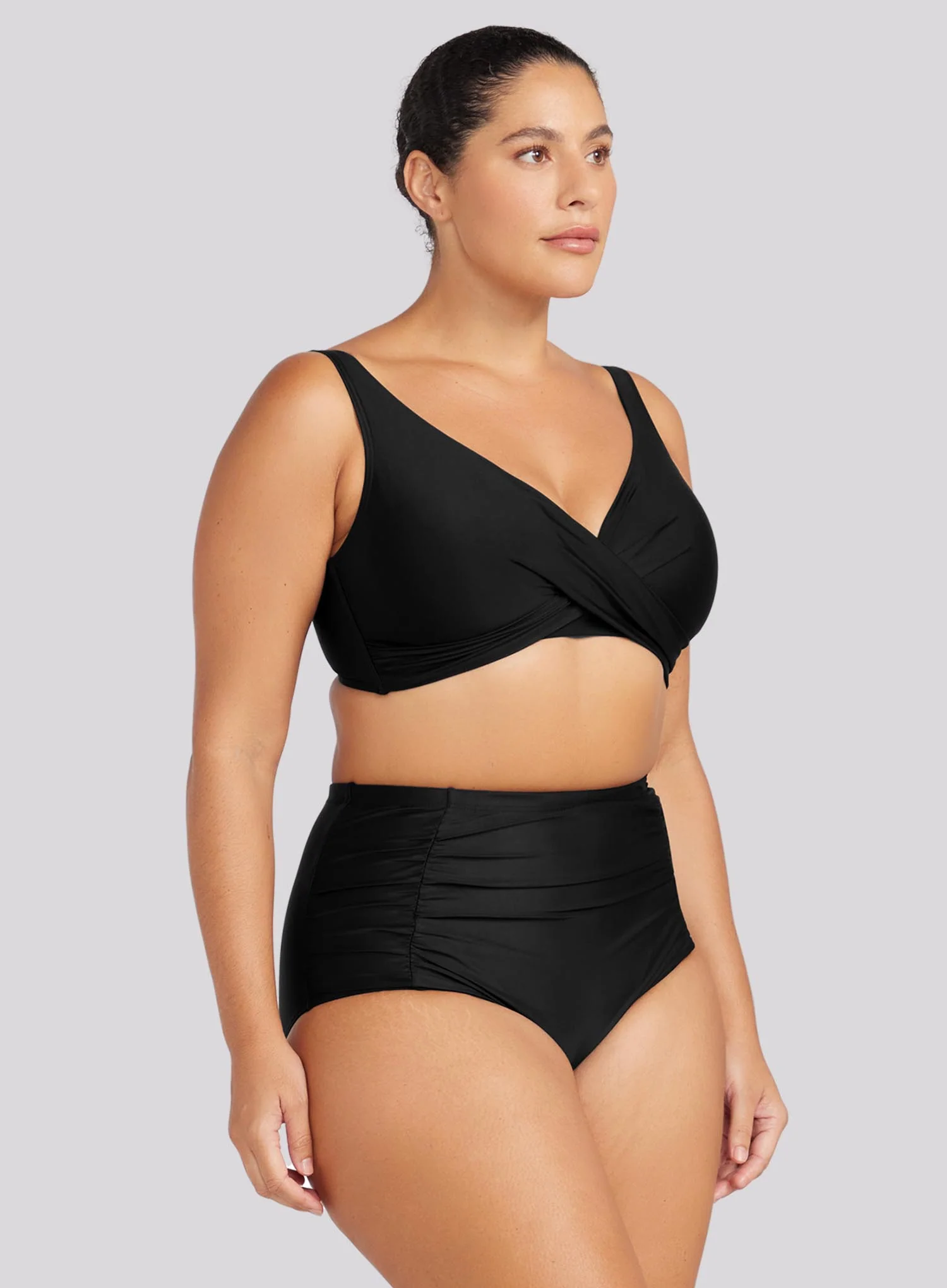 Artesands: Hues Raphael High Waist Rouched Swim Pant Black - Image 2