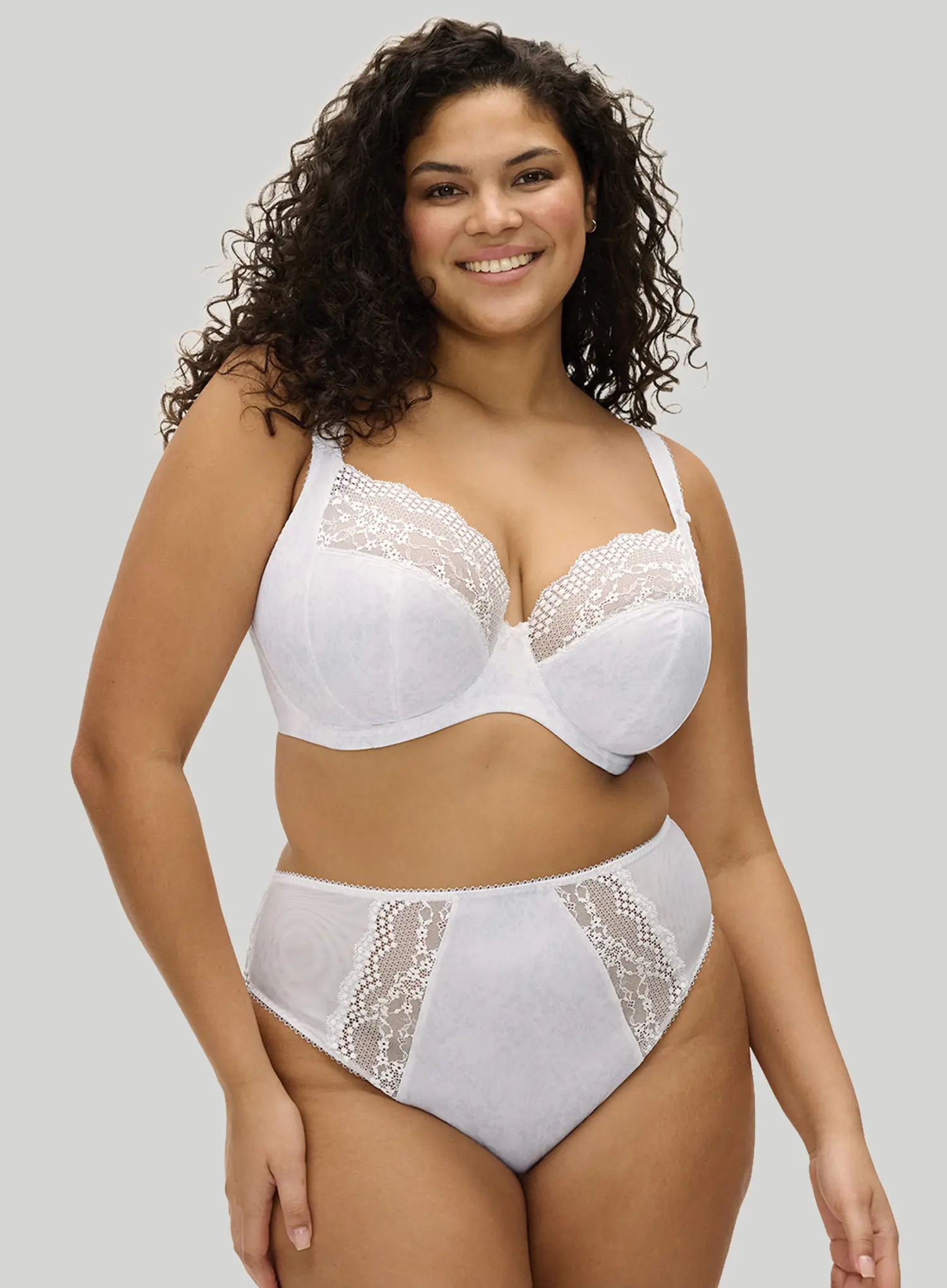 Elomi: Lucie High Leg Brief White