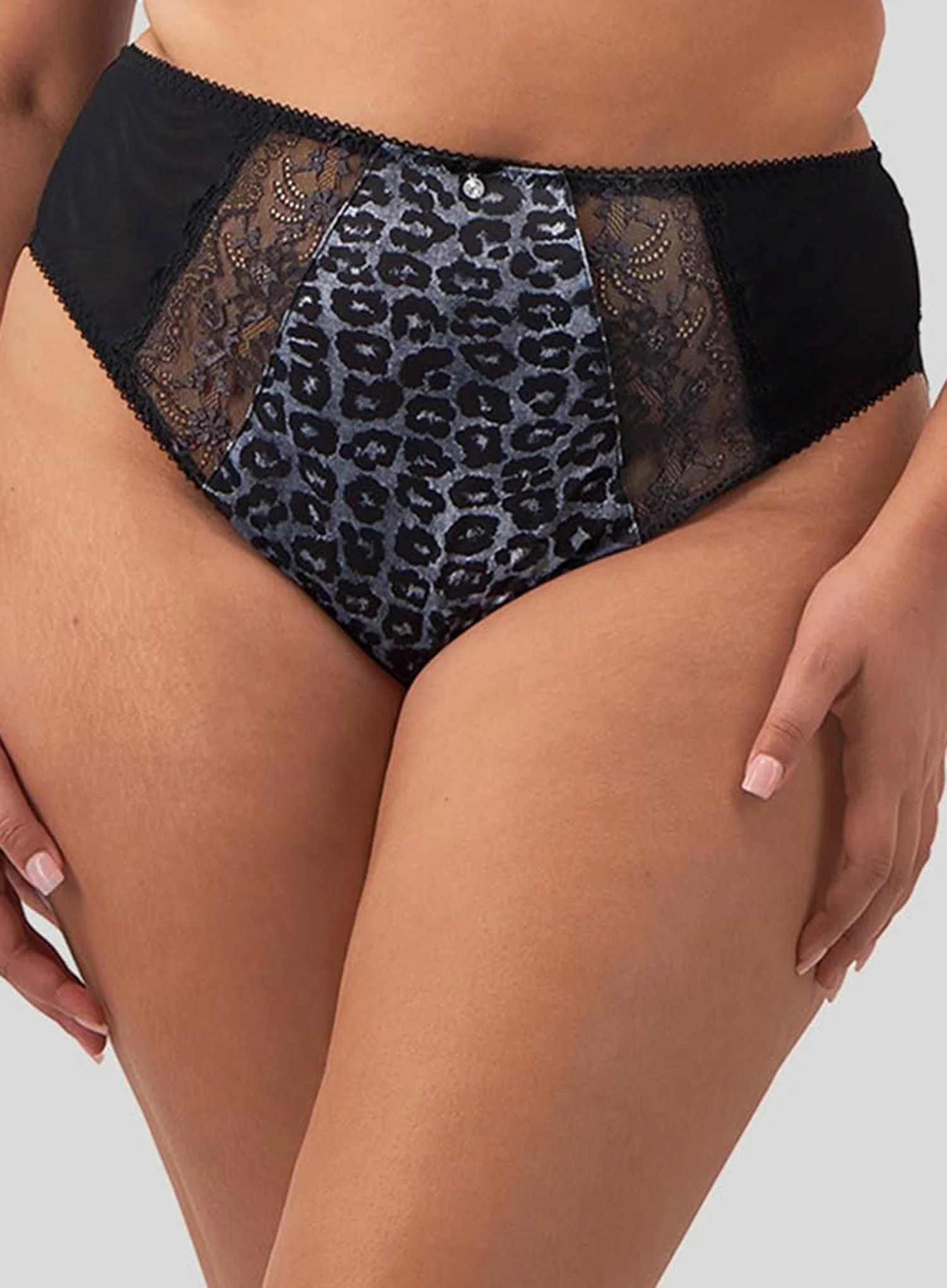 Elomi: Morgan High Leg Brief Snow Leopard - Image 4