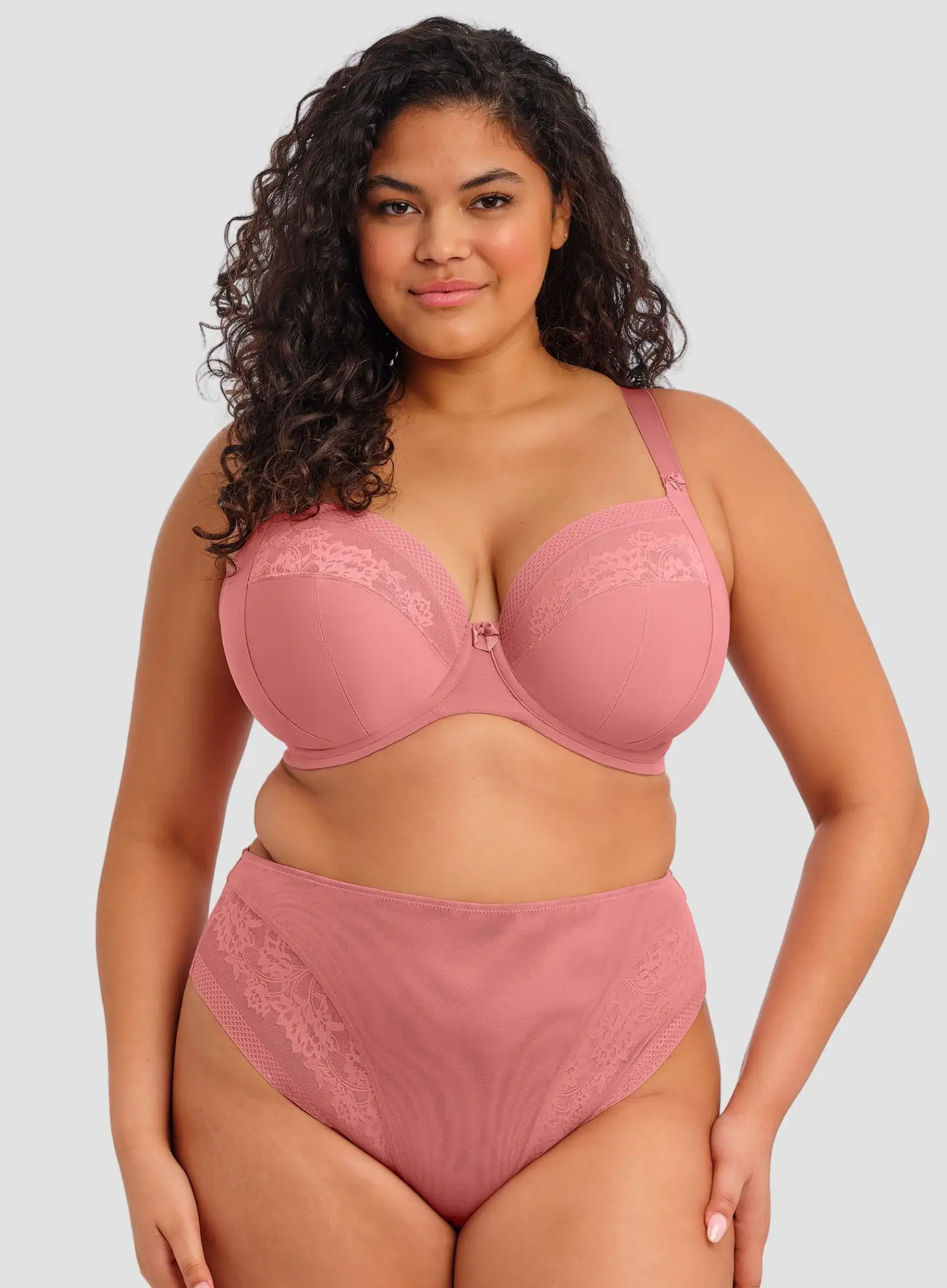Elomi: Nerina Underwired Plunge Bra Dusty Rose