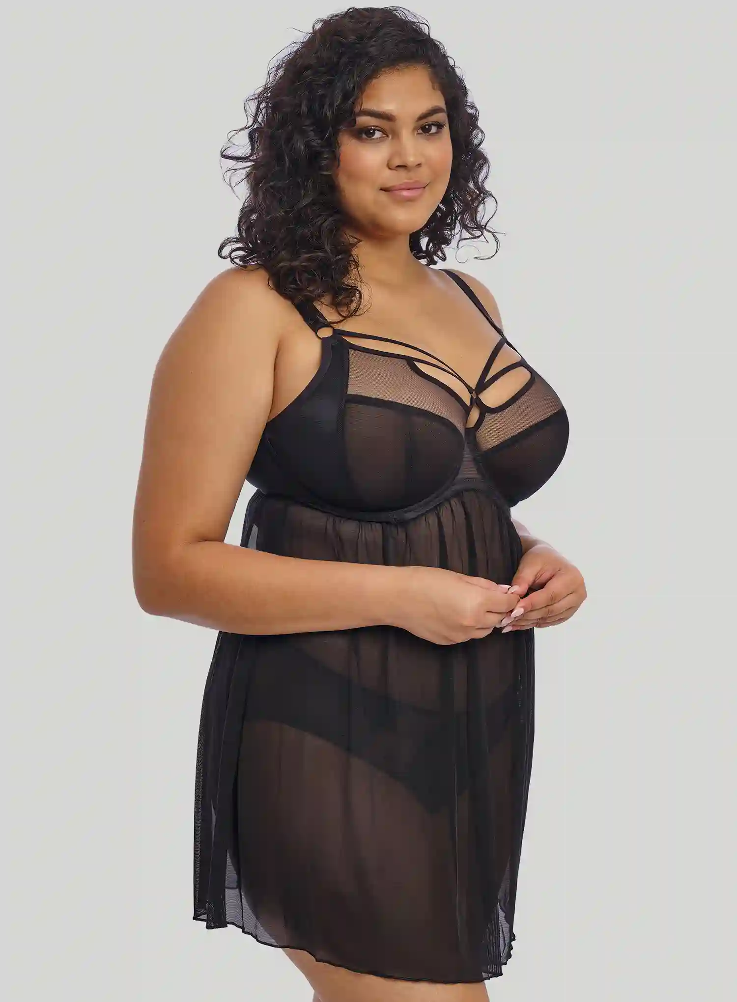 Elomi: Sachi Underwire Babydoll Black - Image 3