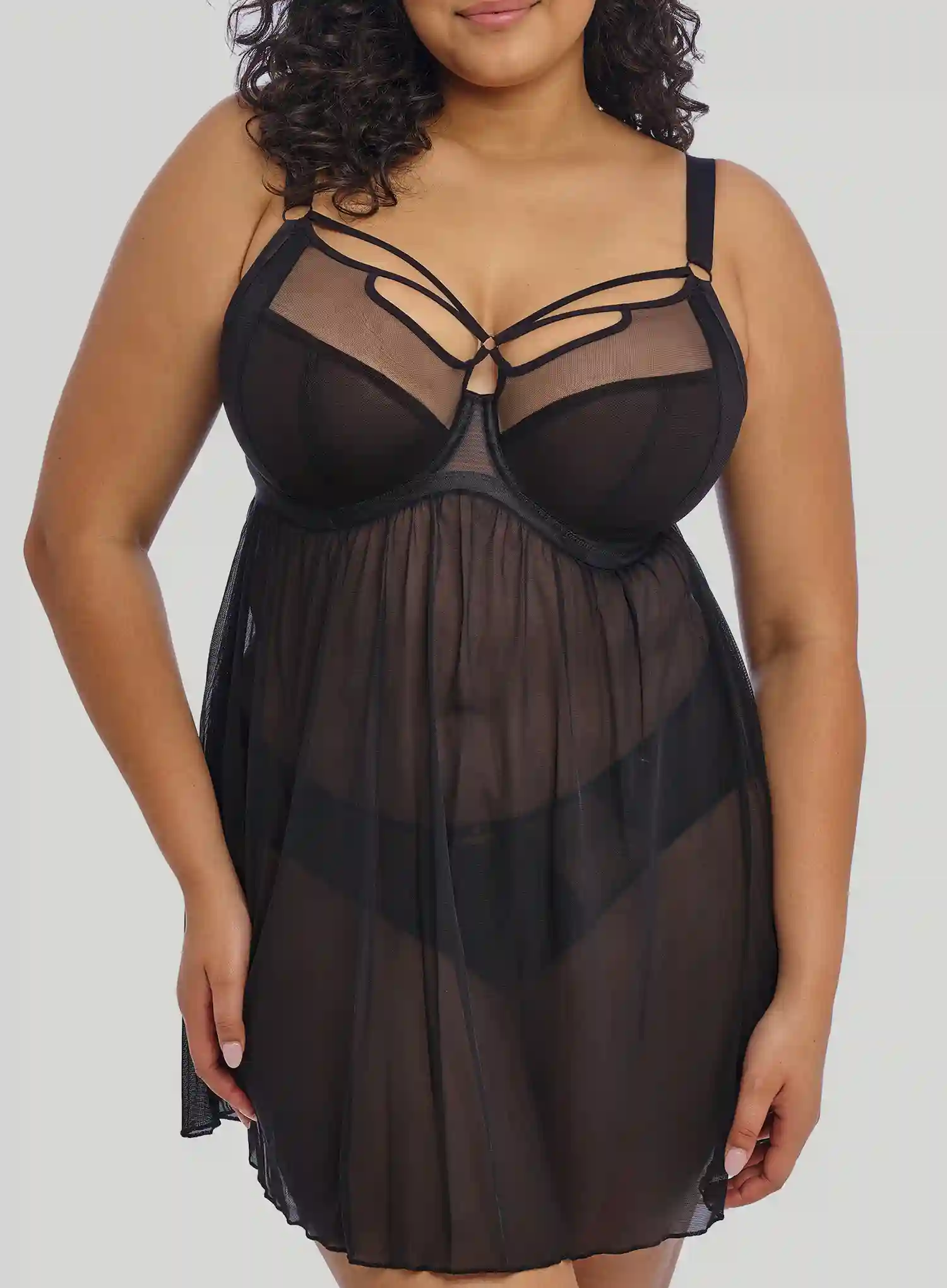 Elomi: Sachi Underwire Babydoll Black - Image 4