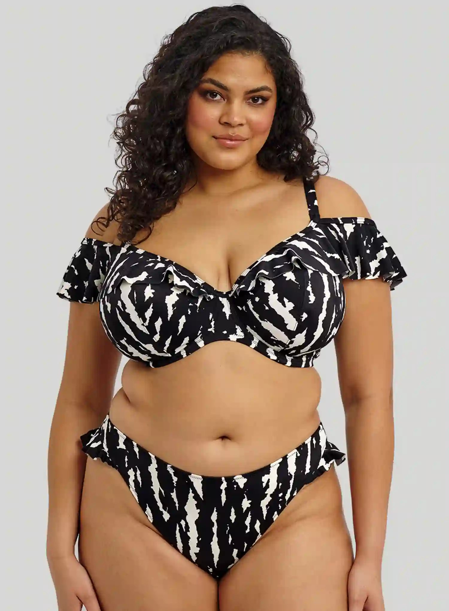 Elomi Swim: Echo Shell High Leg Bikini Brief Black