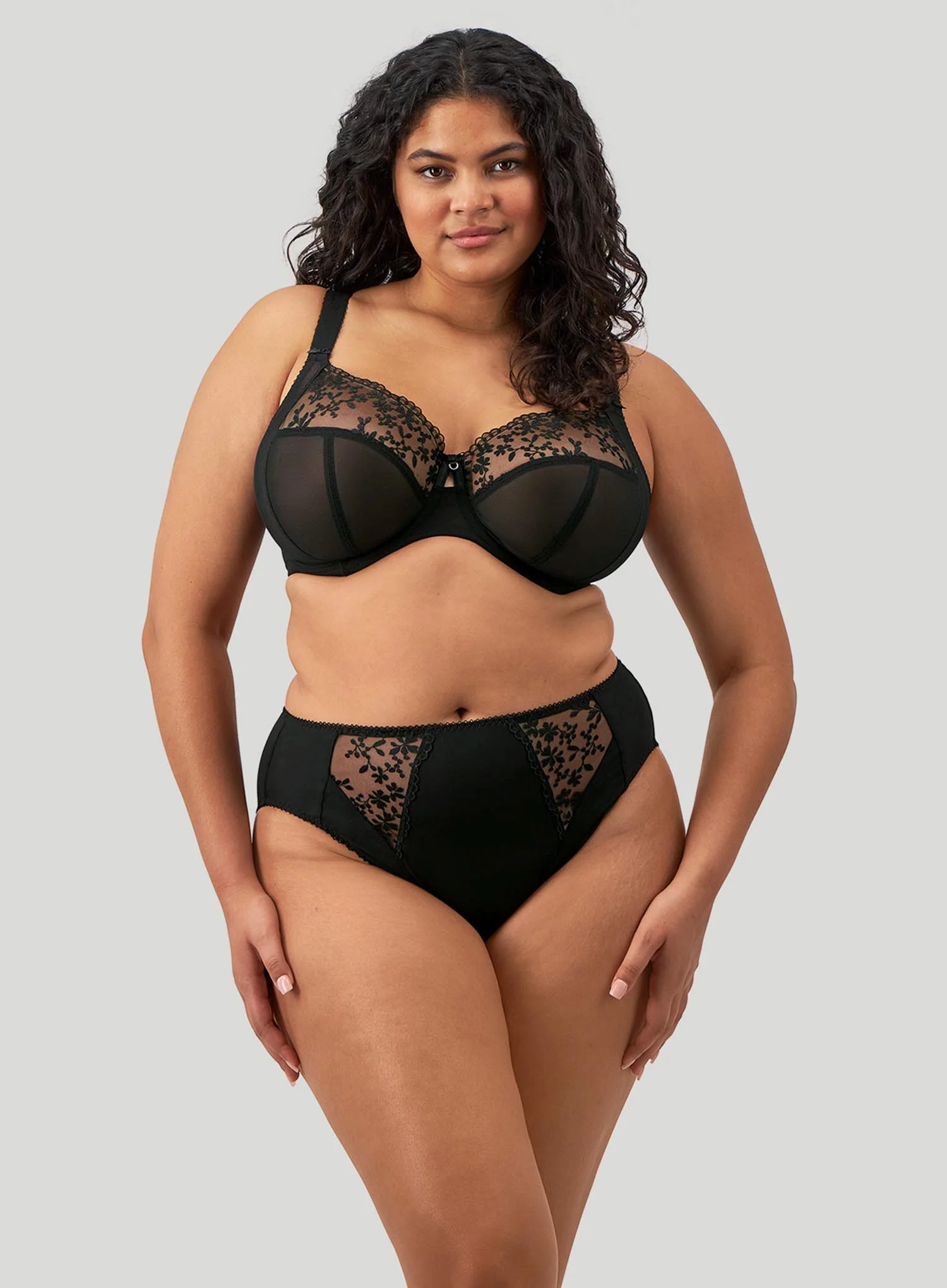 Elomi: Zarla Underwired Banded Bra Black - Image 2