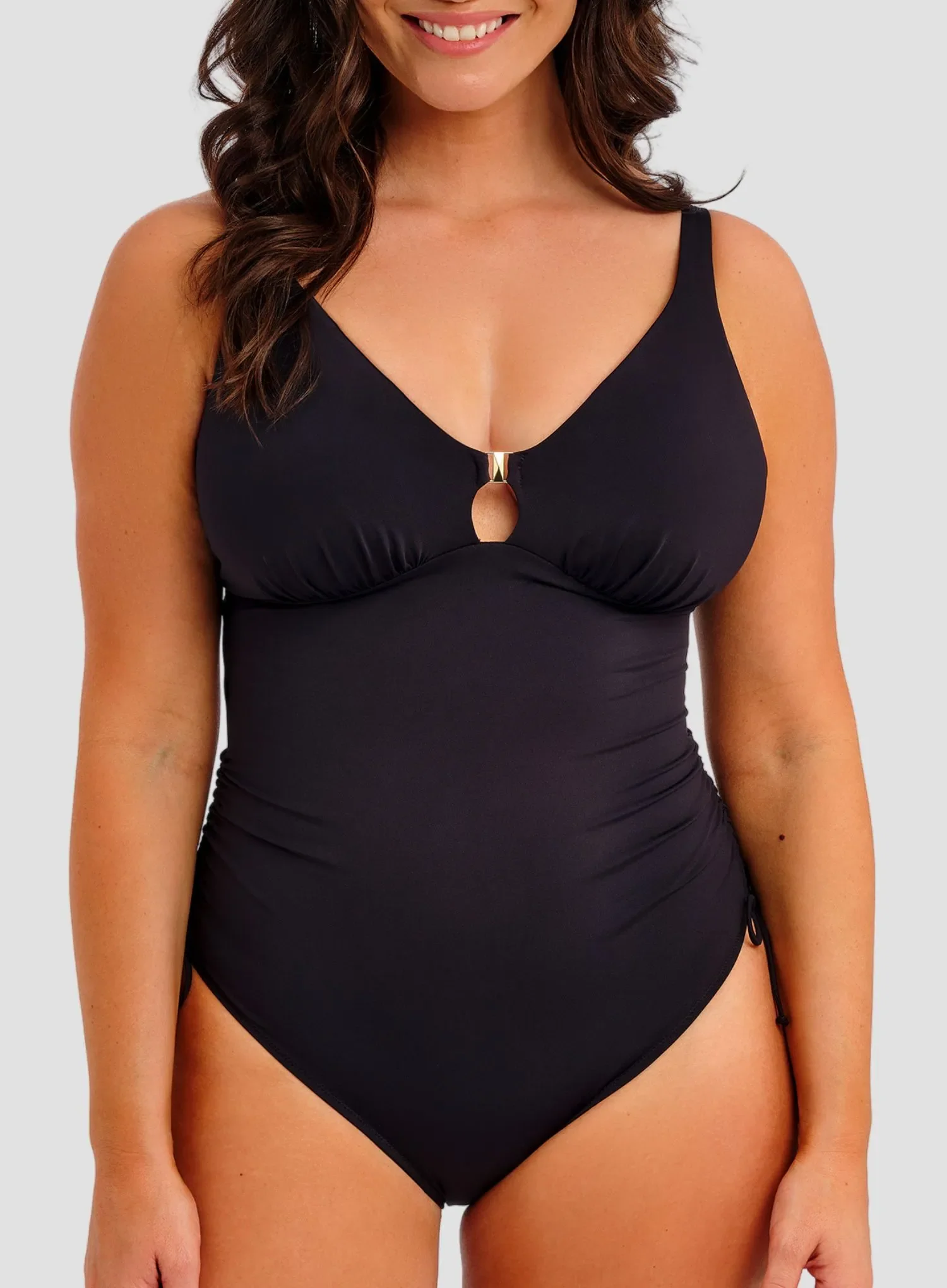 Fantasie Swimwear: Merissa Non Wired Plunge Swimsuit Black - Image 5