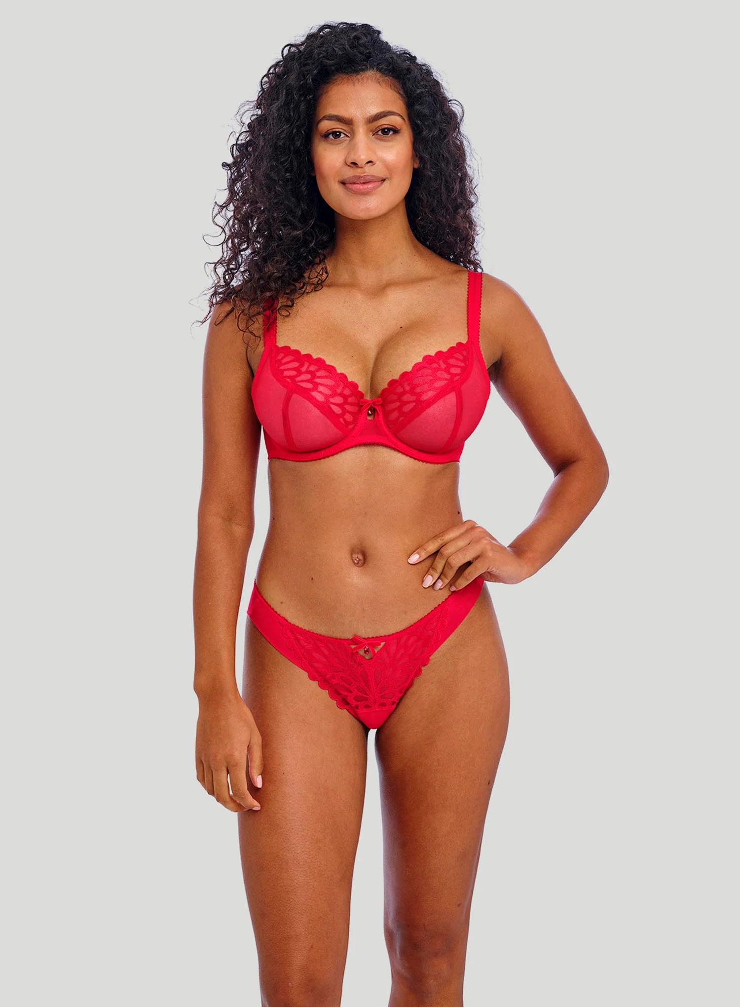 Freya: Loveland Underwired Plunge Bra Bombshell Chilli Red - Image 2