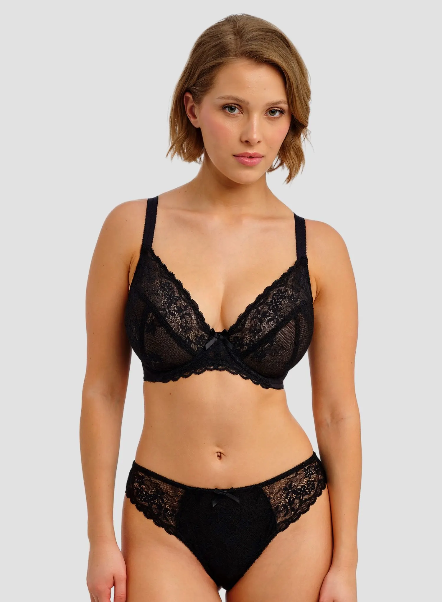 Freya: Quinn Underwired Plunge Bra Black - Image 2