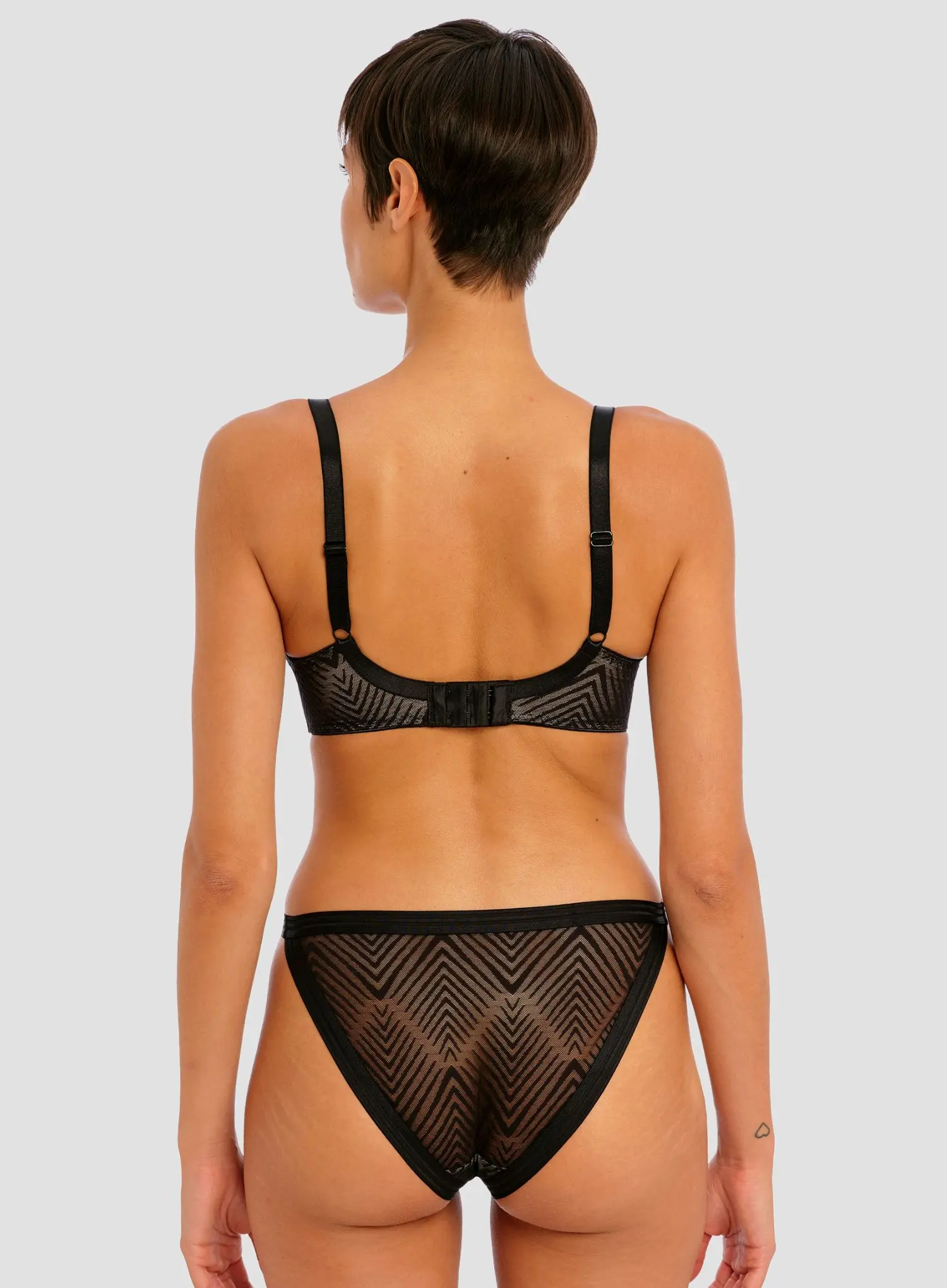 Freya: Tailored High Apex Underwired Plunge Bra Black - Image 3