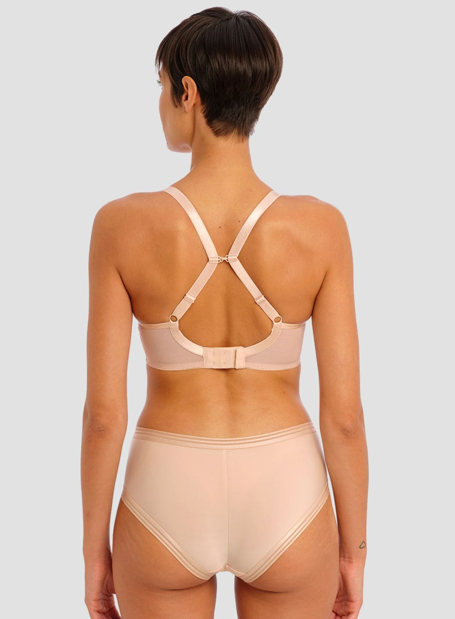 Freya: Tailored Smooth Moulded Plunge Underwired Bra Natural Beige - Image 3