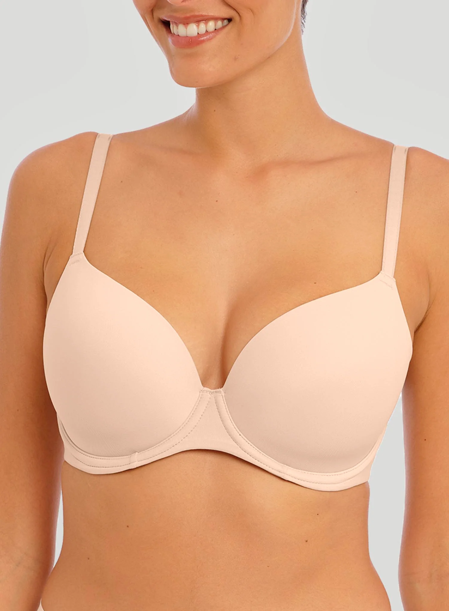 Freya: Undetected Underwired Moulded T Shirt Bra Natural Beige - Image 6