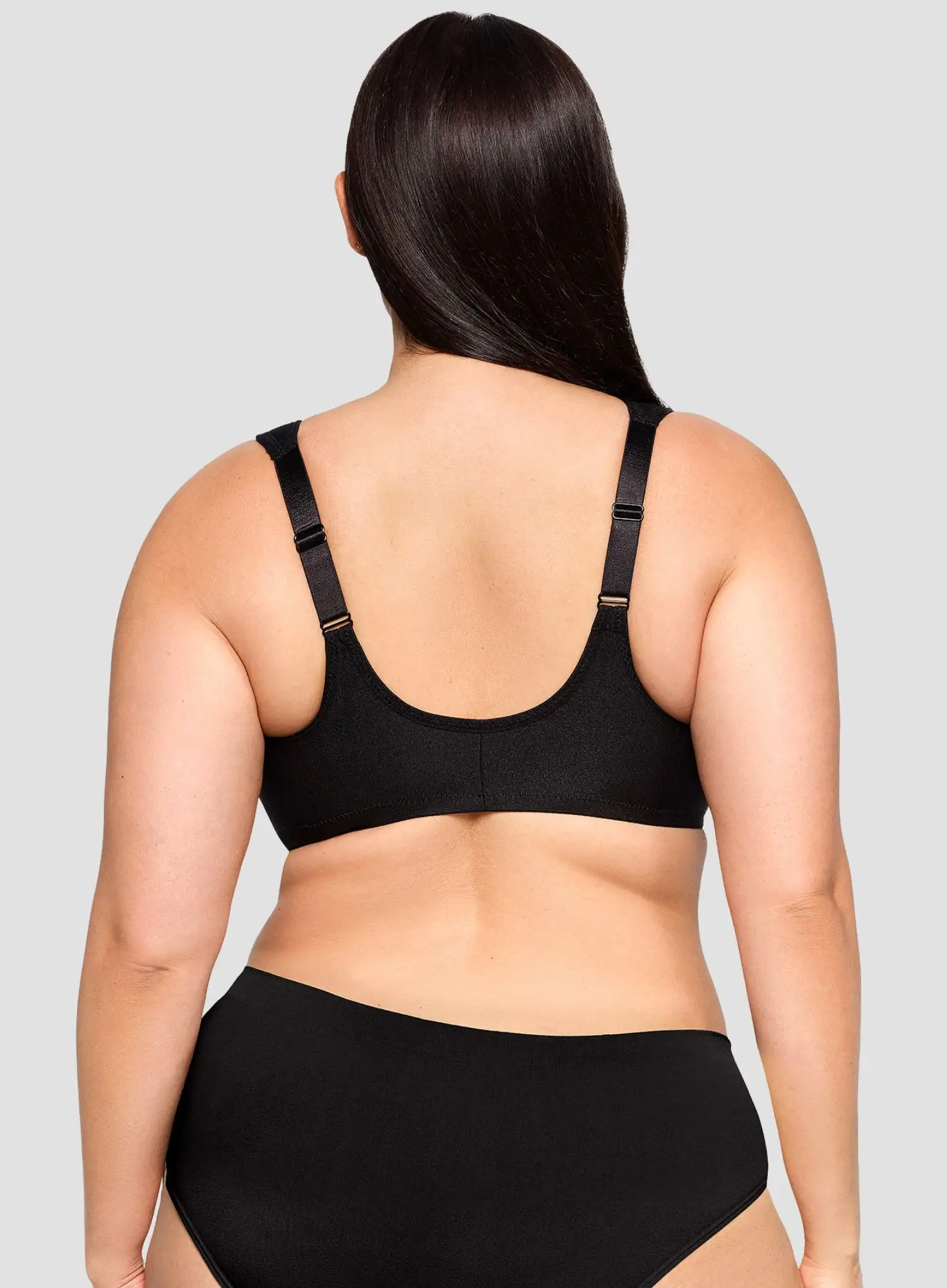 Glamorise: Elegance Front Close Wonderwire Bra Black - Image 3