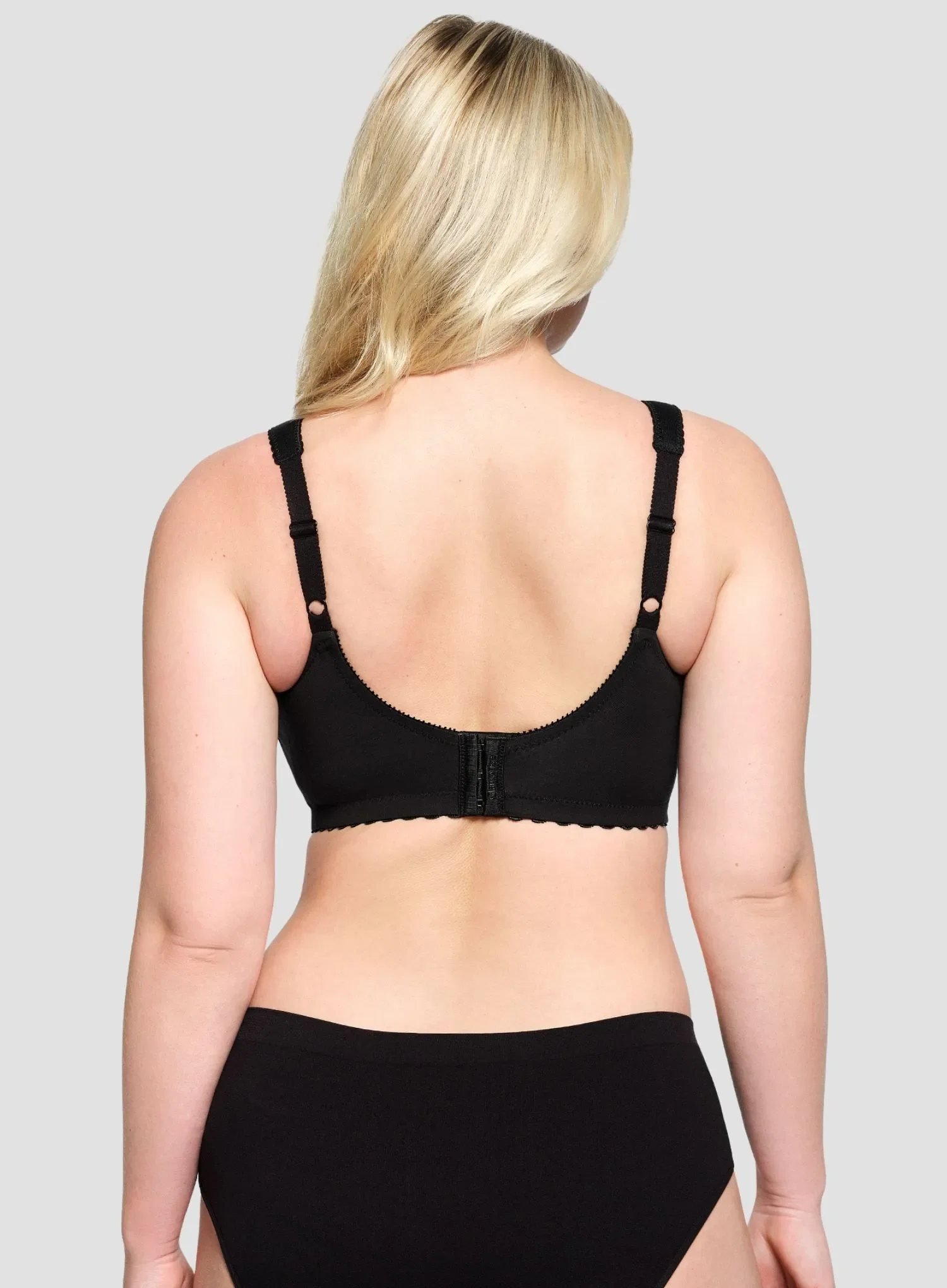 Glamorise: Magic Lift Cotton Full Figure Support Bra Black - Image 3
