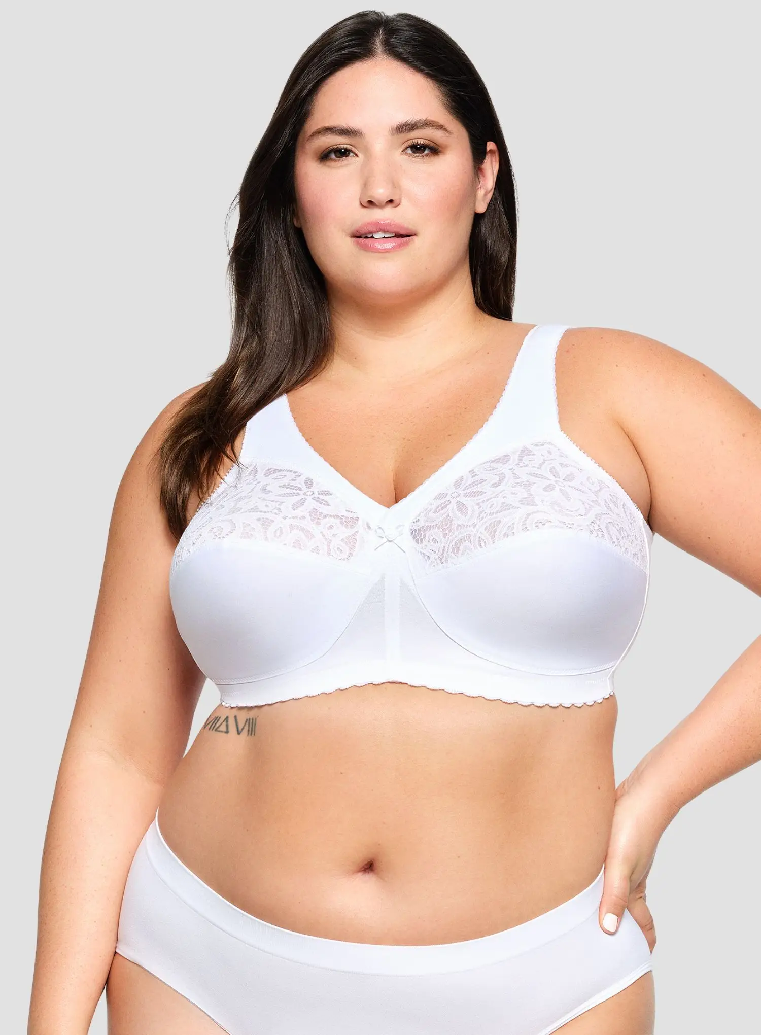 Glamorise: Magic Lift Cotton Full Figure Support Bra White