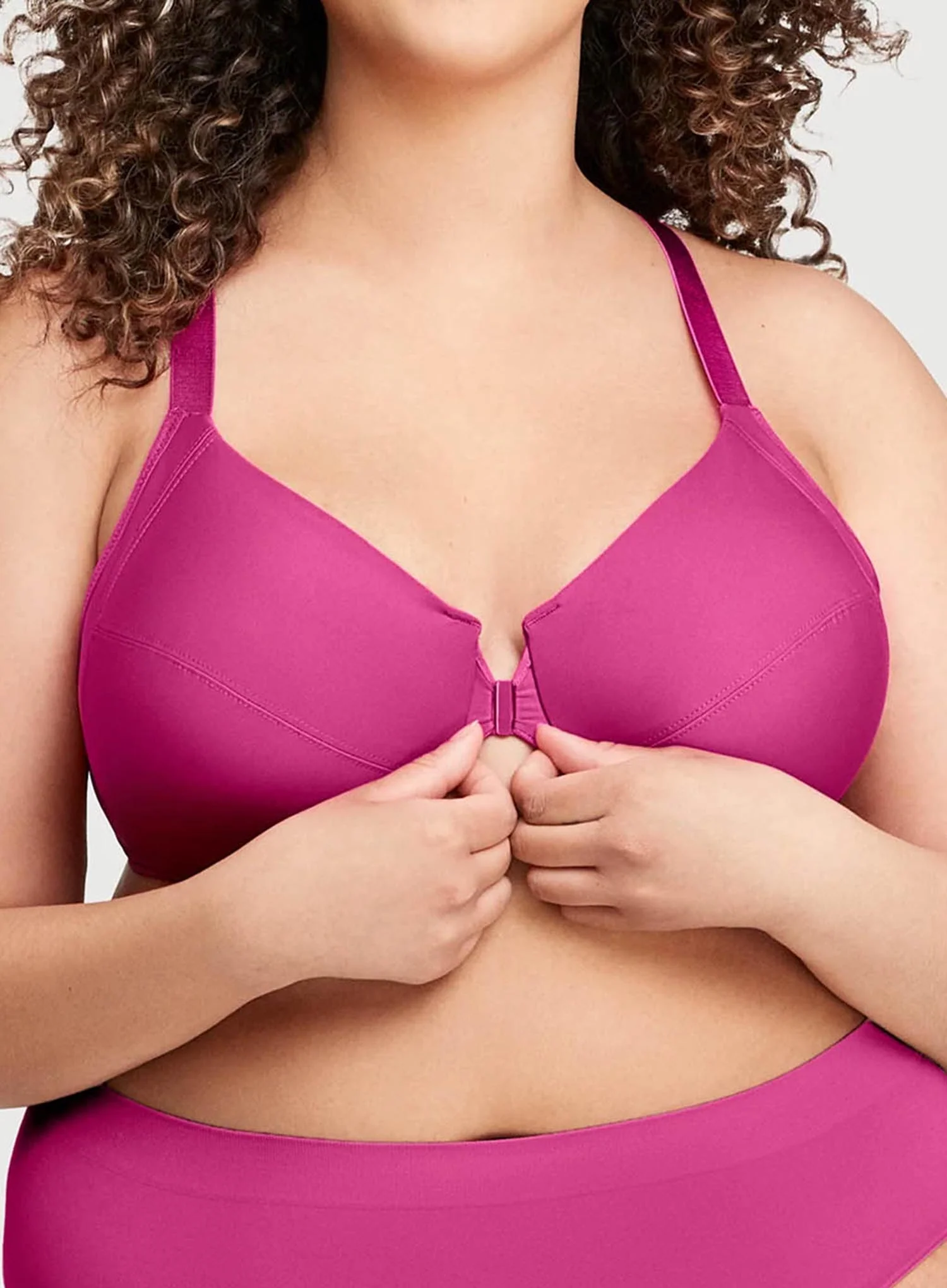 Glamorise: Wonderwire Front Close Smoothing Bra Berry - Image 4