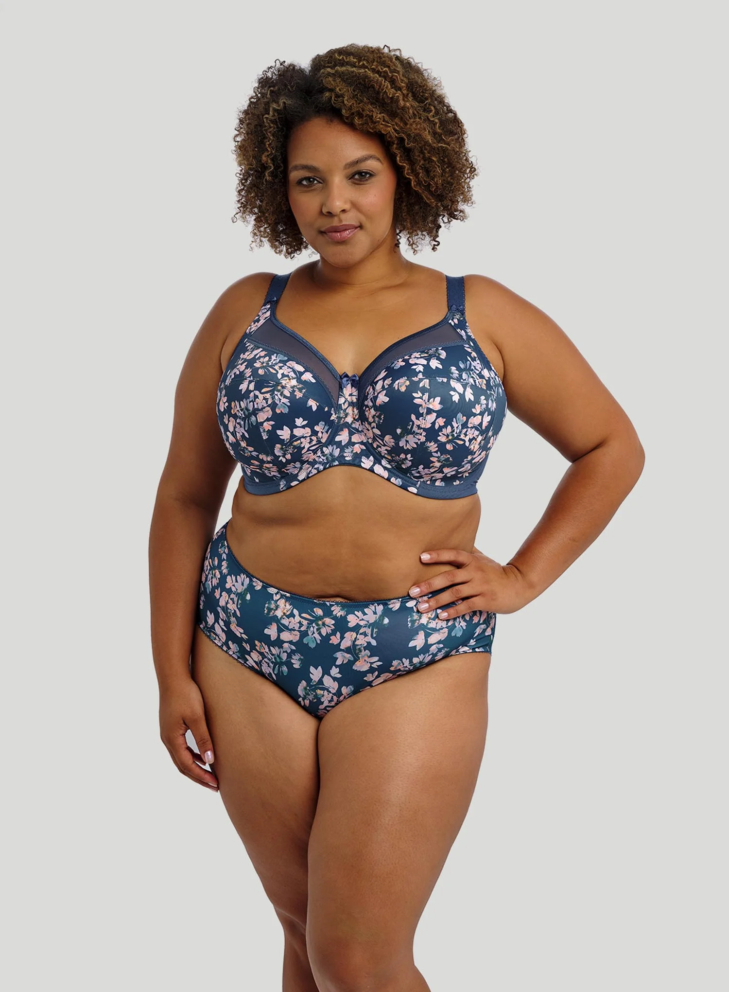 Goddess: Kayla Banded Underwired Bra Teal Blossom - Image 2