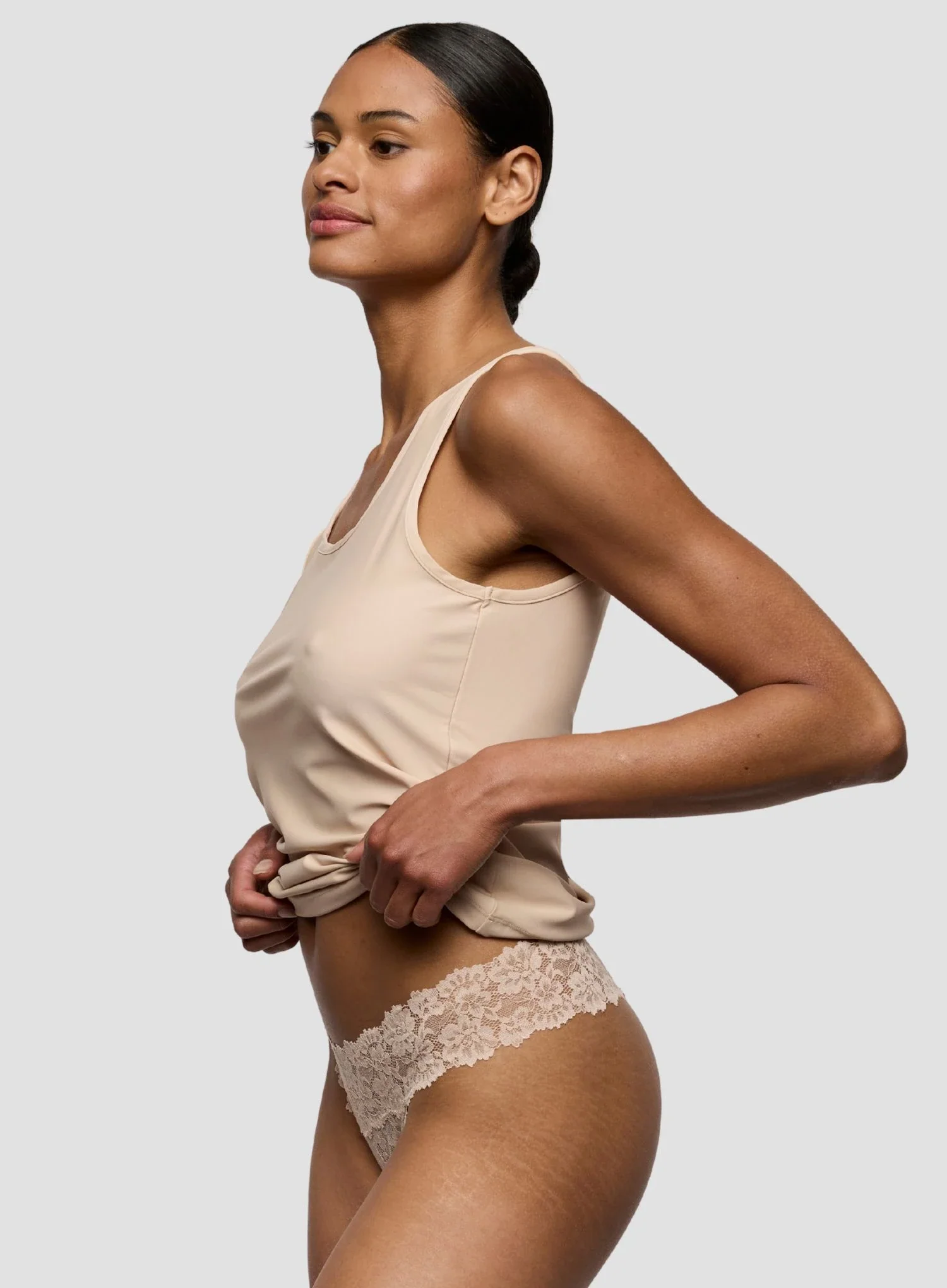 Marie Jo: Soft Studio Lace Thong Caffe Latte - Image 3