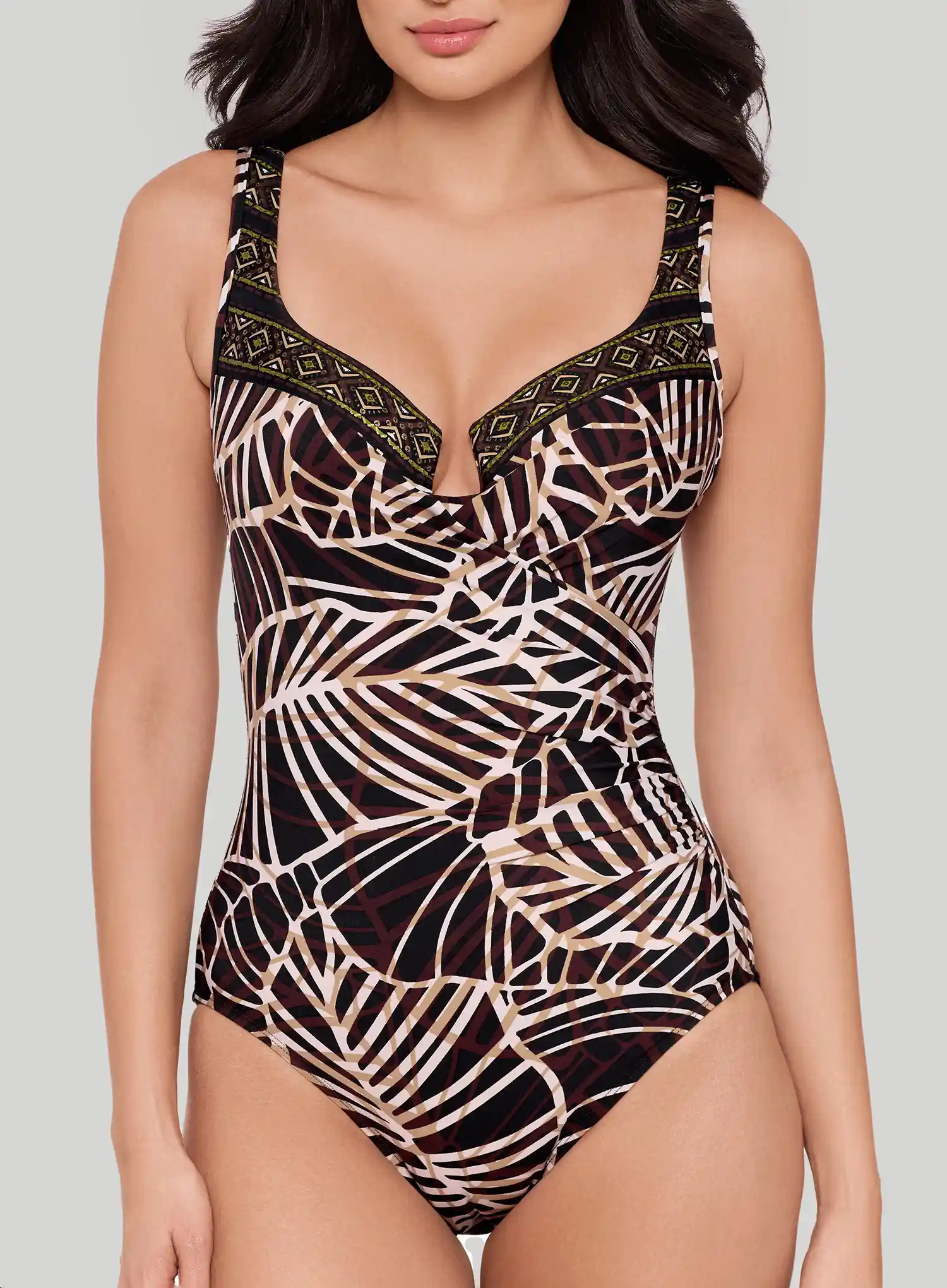 Miraclesuit Swimwear: Lets Be Fronds Escape Underwired Shaping One Piece Black Multi - Image 5