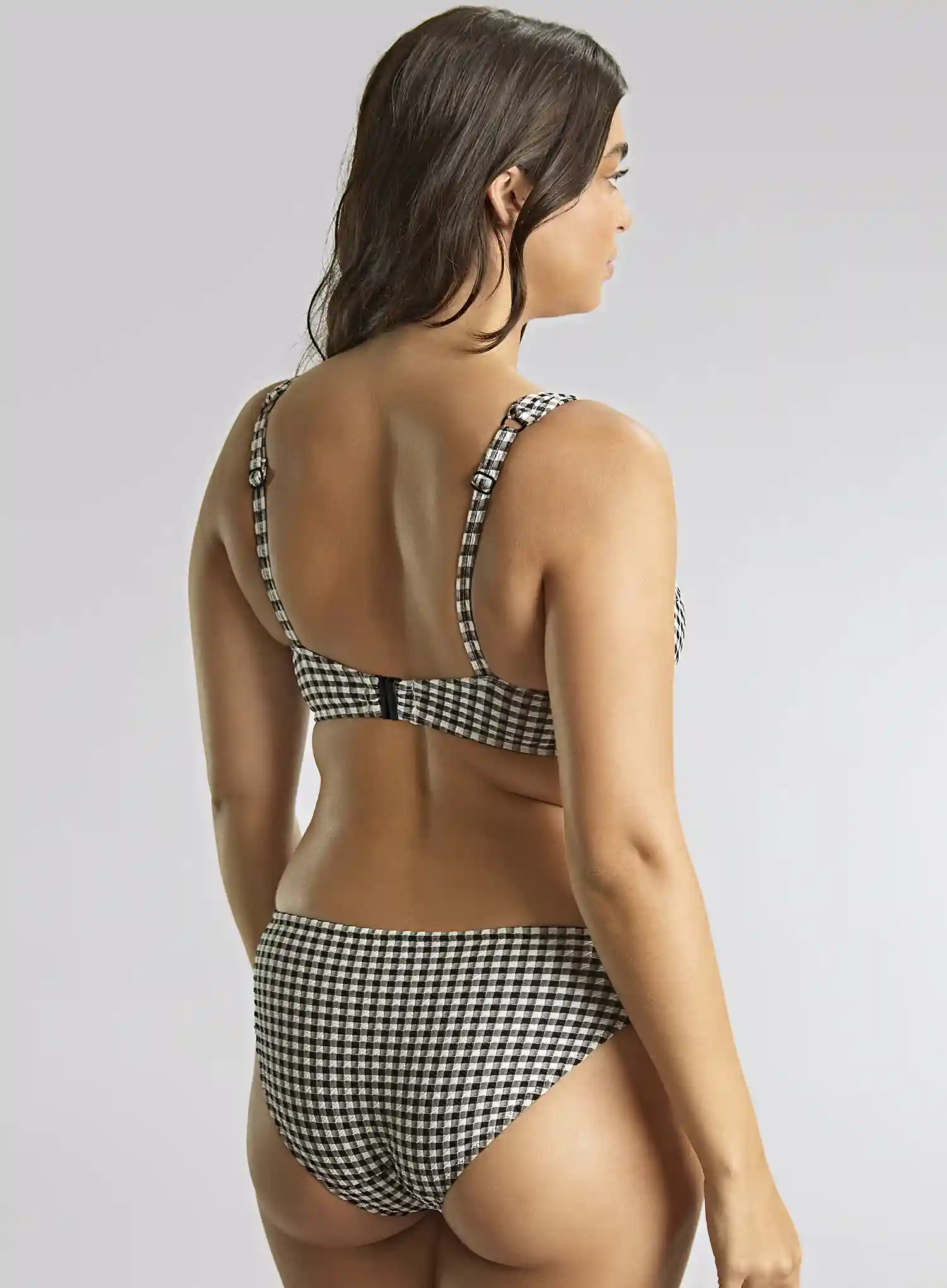 Panache Swimwear: Olivia Full Cup Bikini Top Black Gingham - Image 3