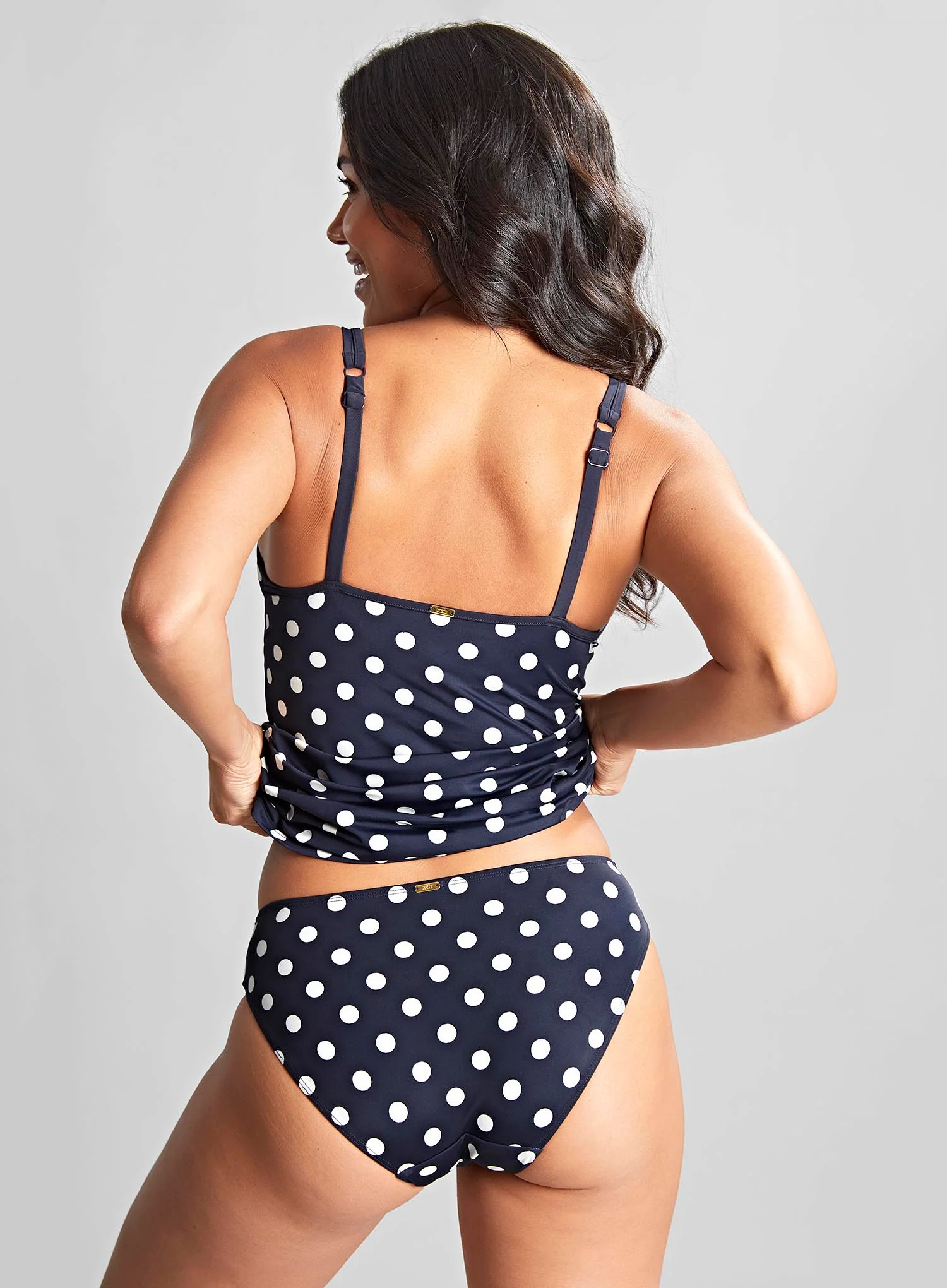 Panache Swimwear: Anya Riva Spot Underwire Tankini Navy Vanilla - Image 3