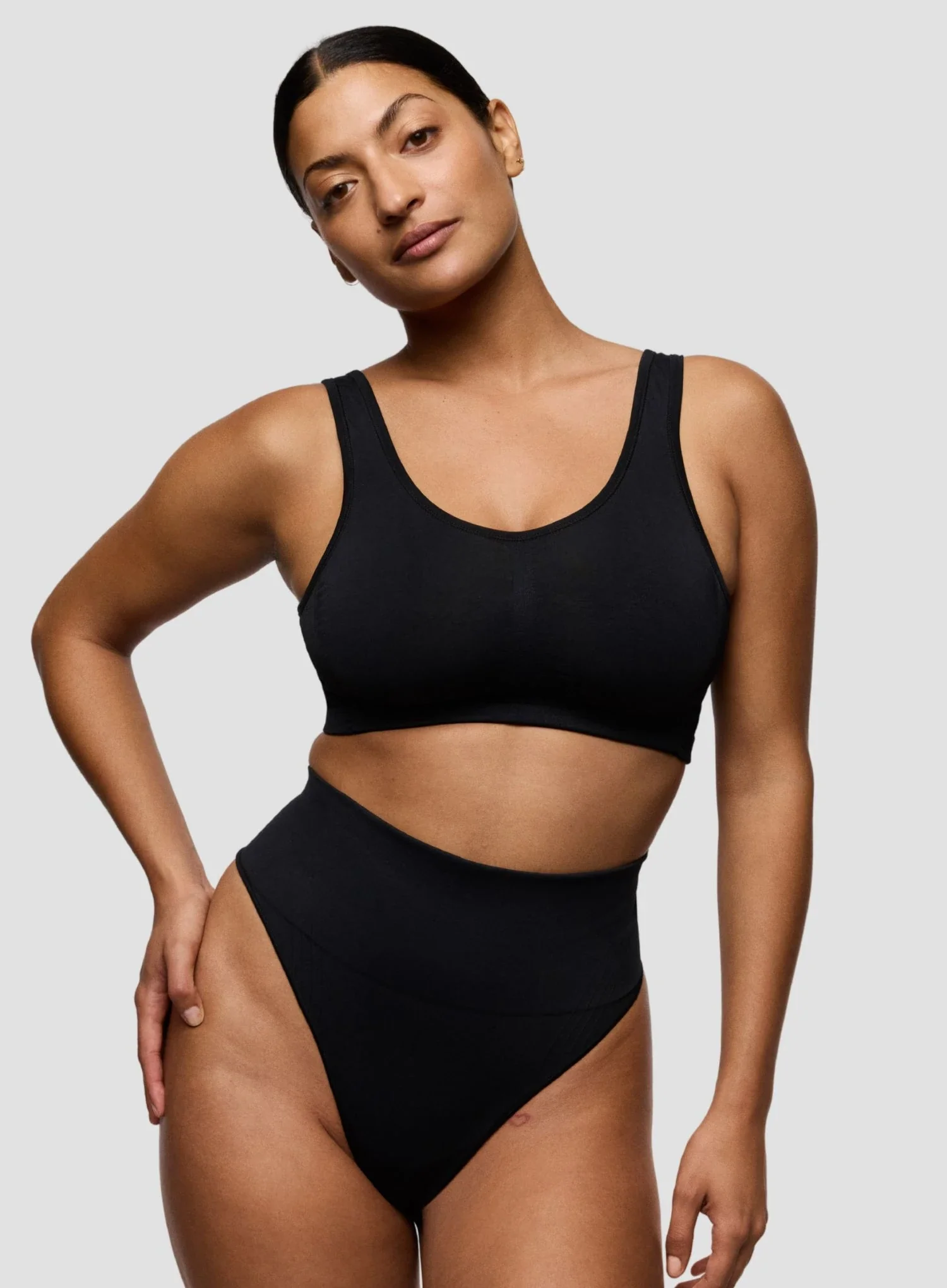 Primadonna: Nudda High Waist Shaping Thong Black - Image 2