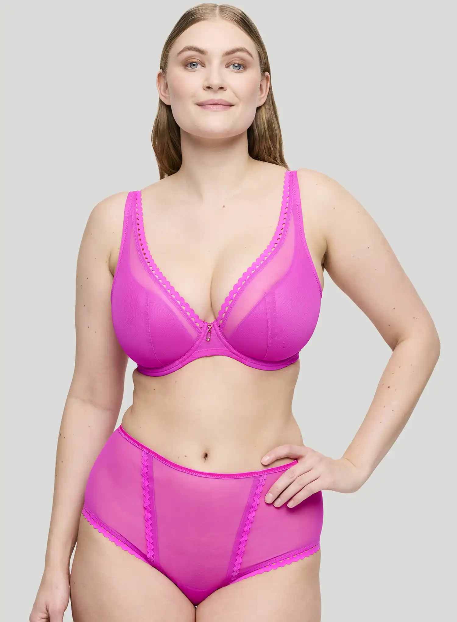 Primadonna Twist: Vivgirl Half Padded Plunge Bra Cactus Flower - Image 2