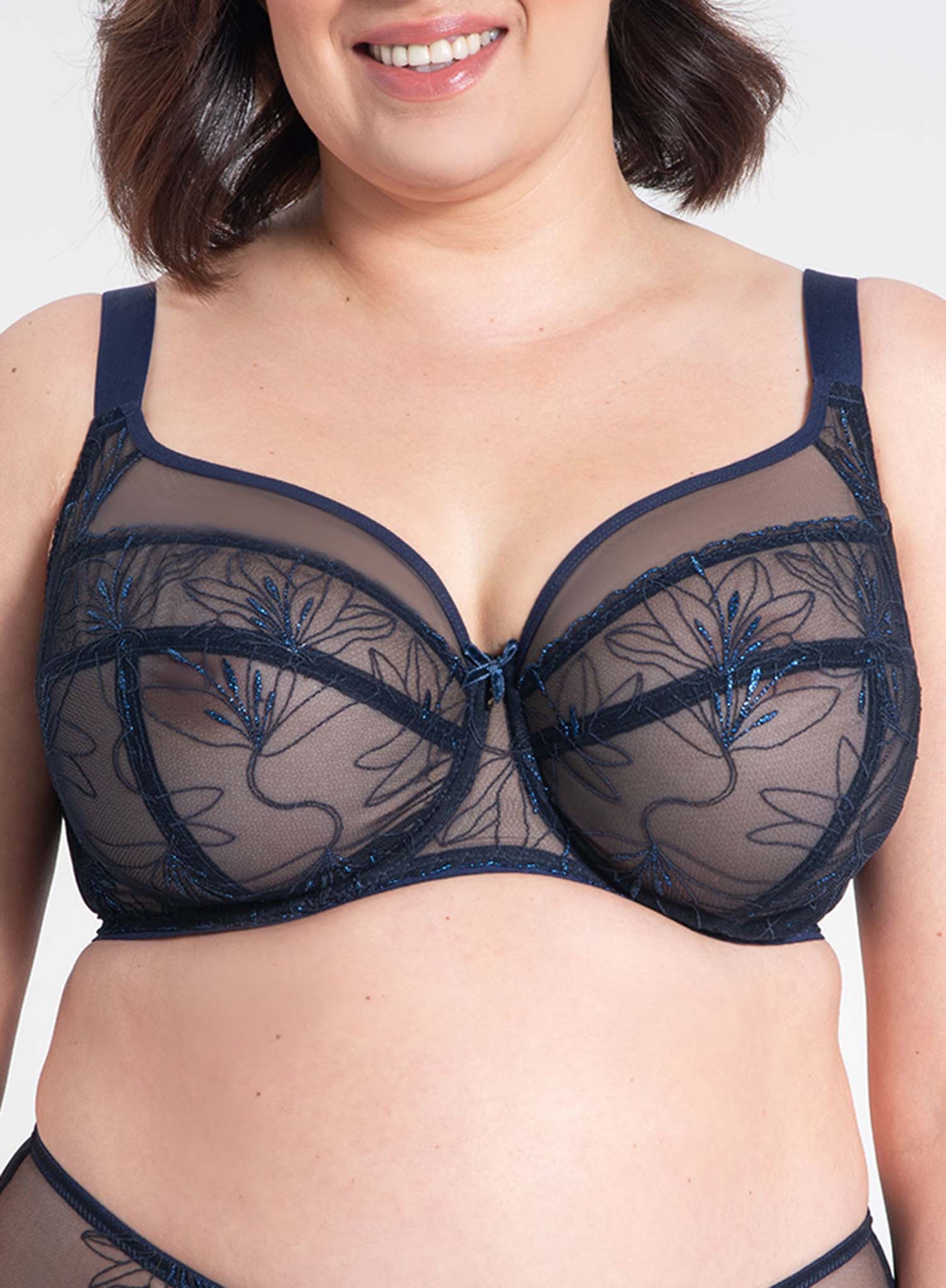 Samanta Lingerie: Harriet Full Cup Side Support Bra Navy Blue - Image 5