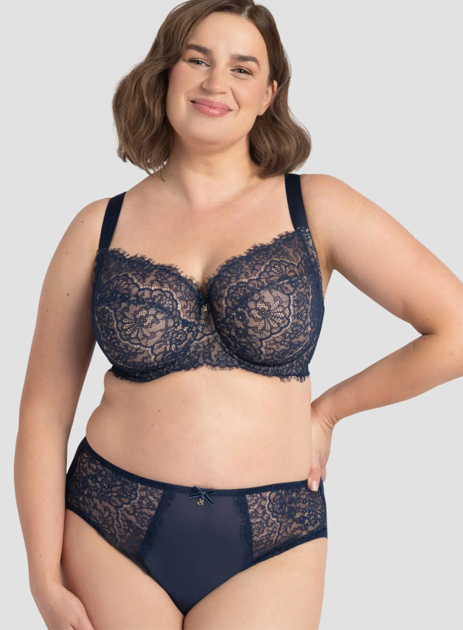 Samanta Lingerie: Lara Midi Brief Navy Blue