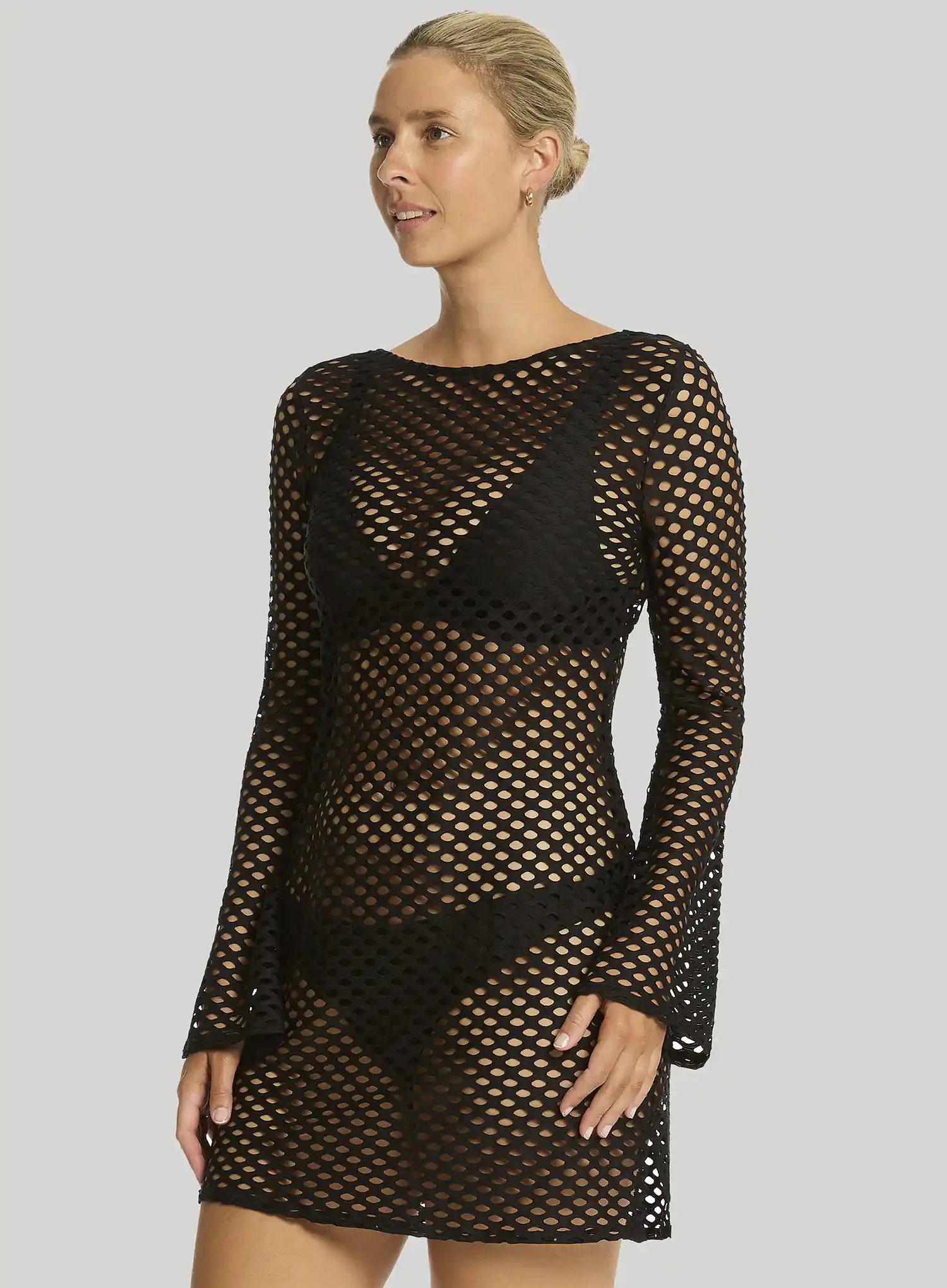 Sea Level: Castaway Mesh Cover Up Black - Image 3