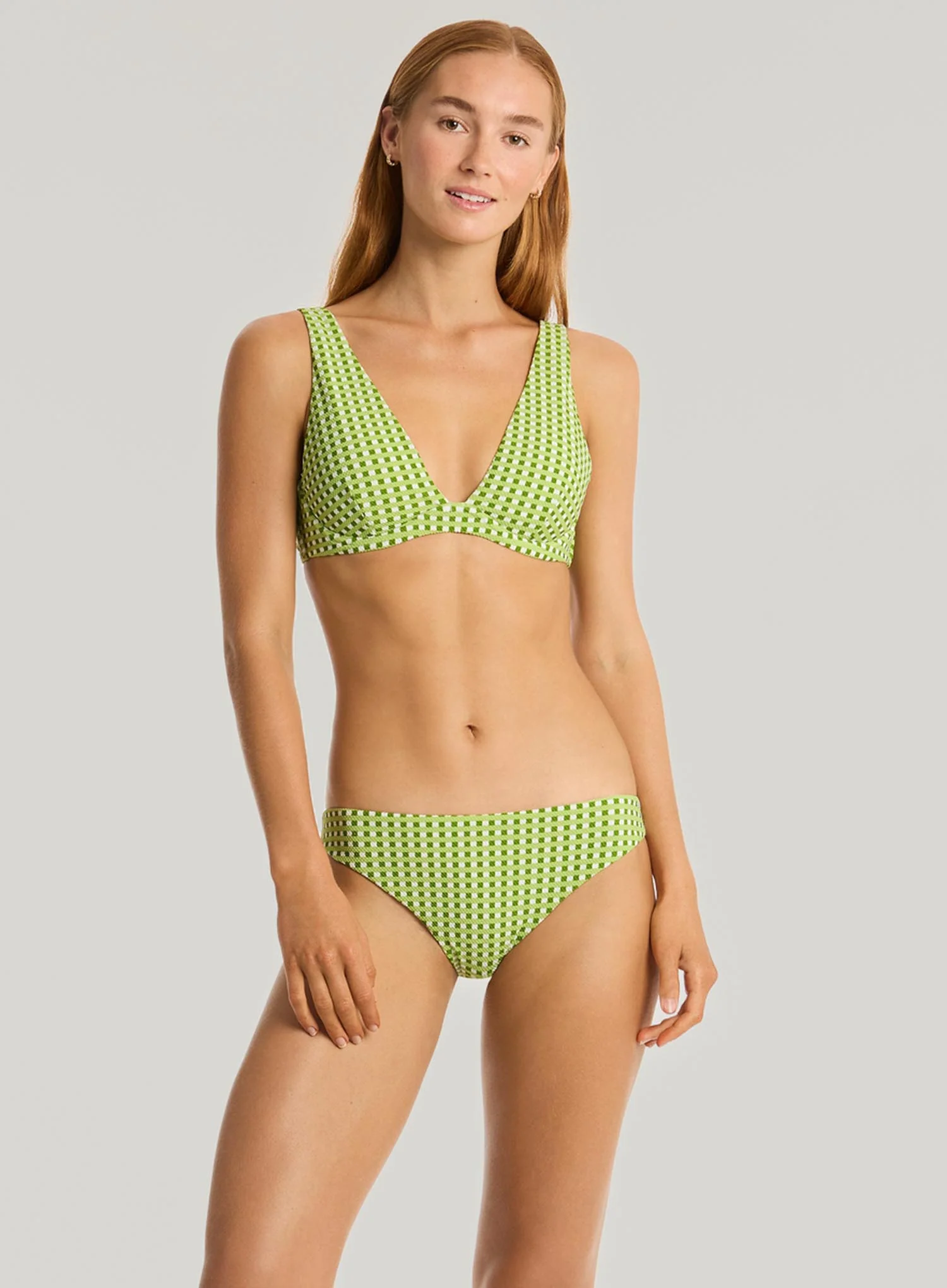 Sea Level: Checkmate Regular Cheeky Bikini Brief Olive - Image 2