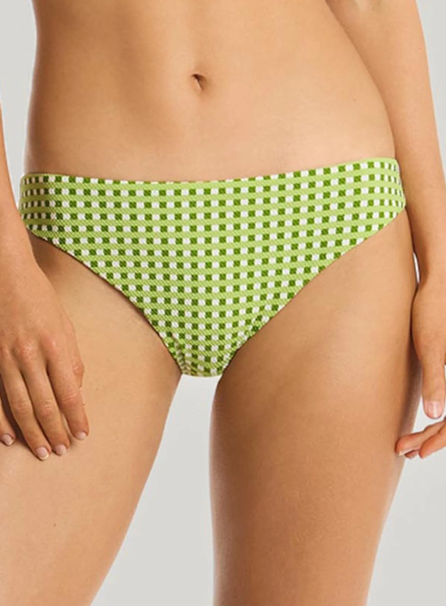 Sea Level: Checkmate Regular Cheeky Bikini Brief Olive - Image 5