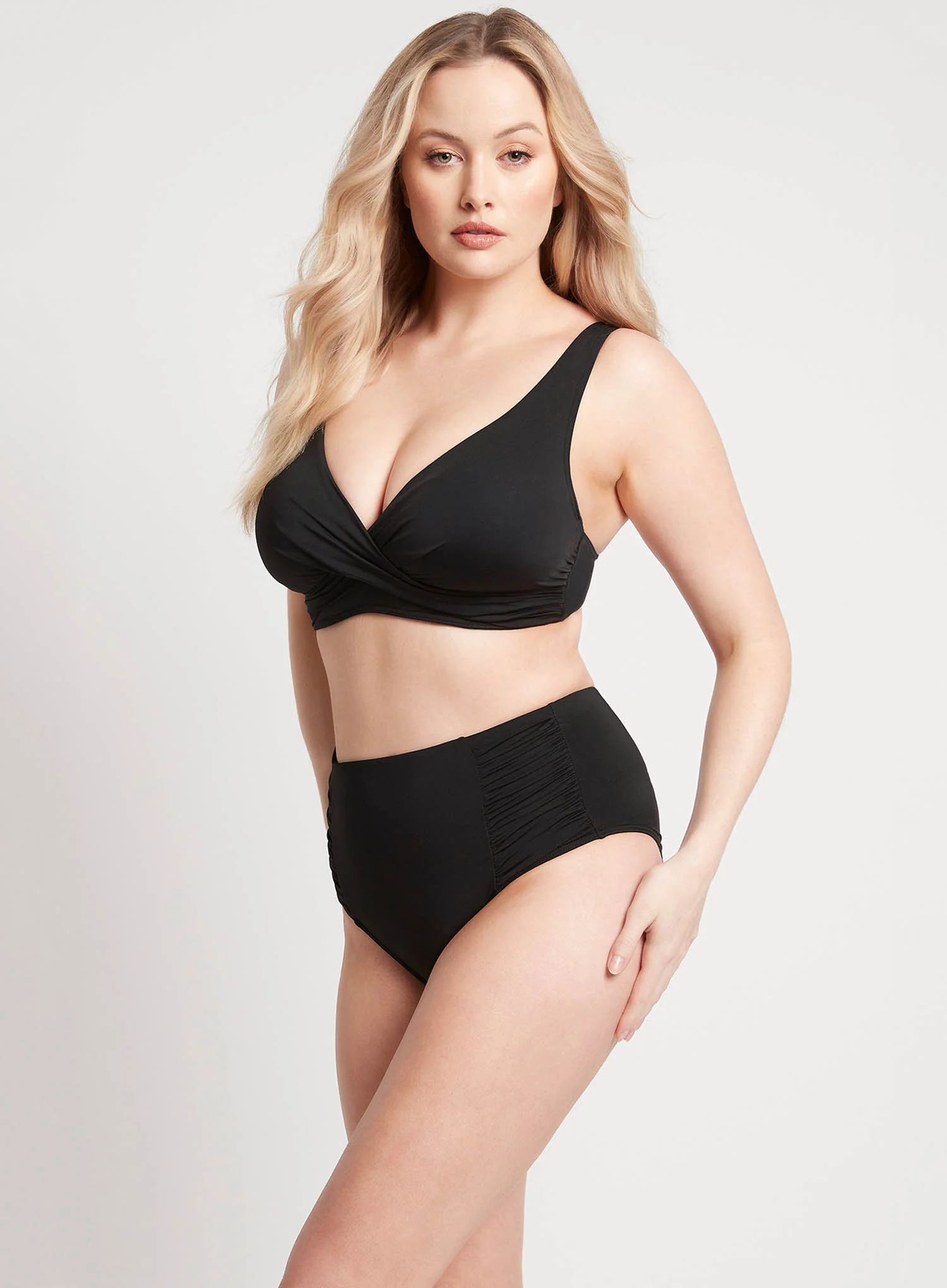Sea Level: Eco Essentials High Waist Gathered Brief Black - Image 3