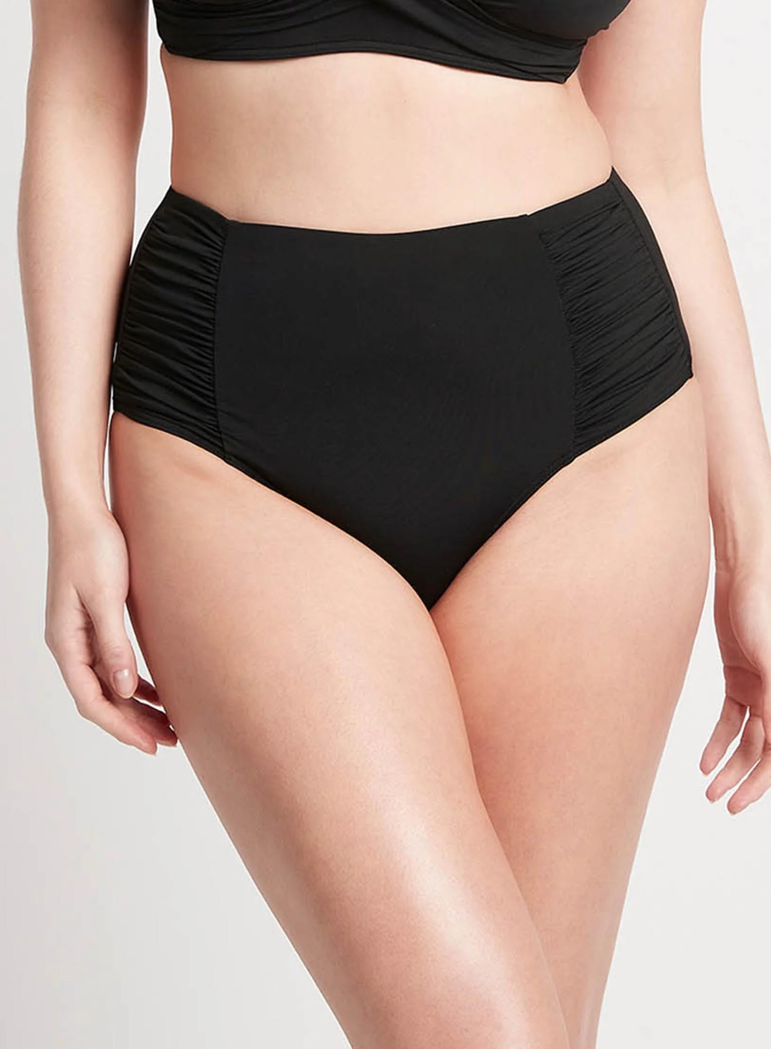 Sea Level: Eco Essentials High Waist Gathered Brief Black - Image 4