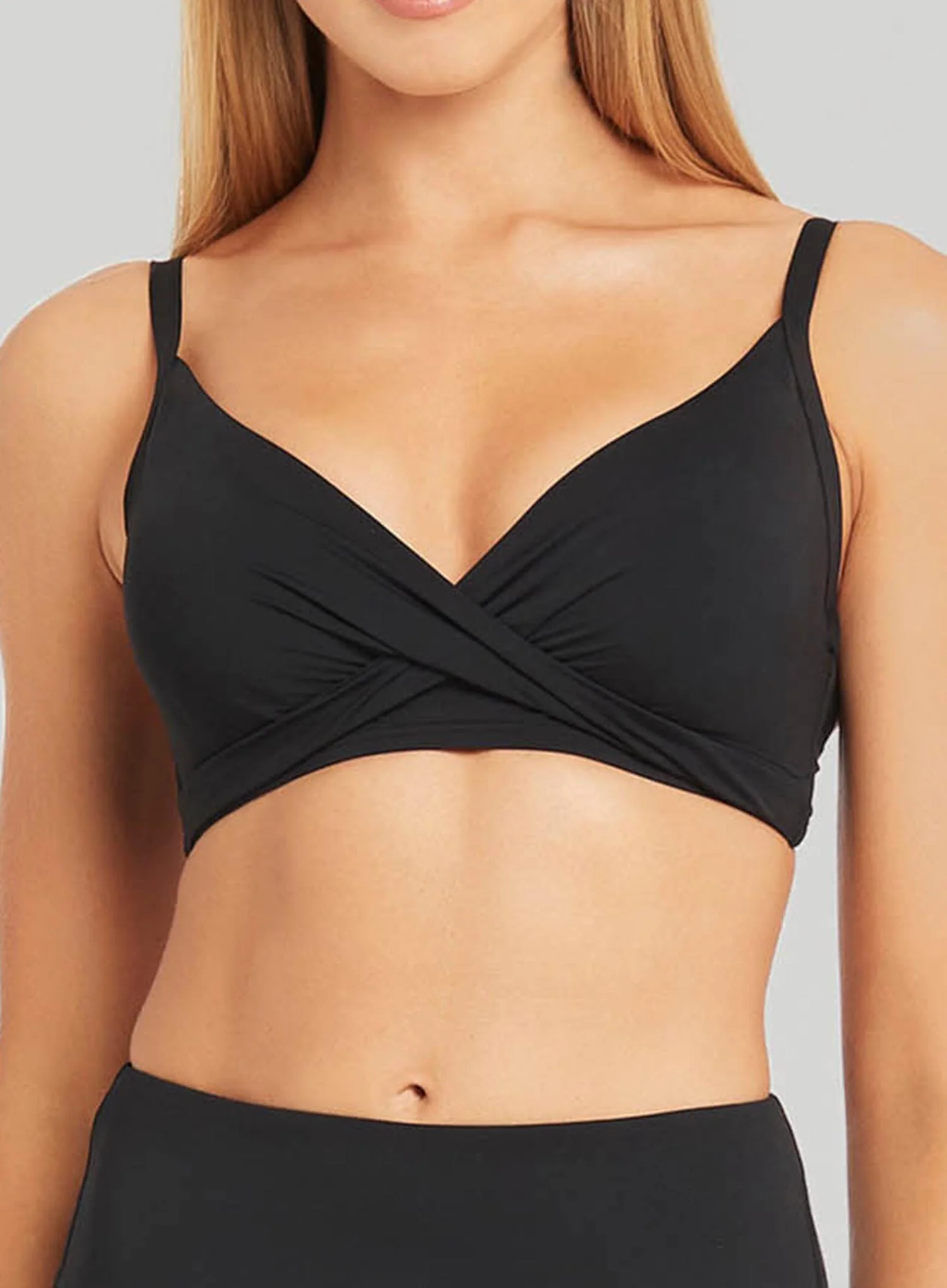 Sea Level: Eco Essentials Twist Front DD E Cup Bikini Top Black - Image 4
