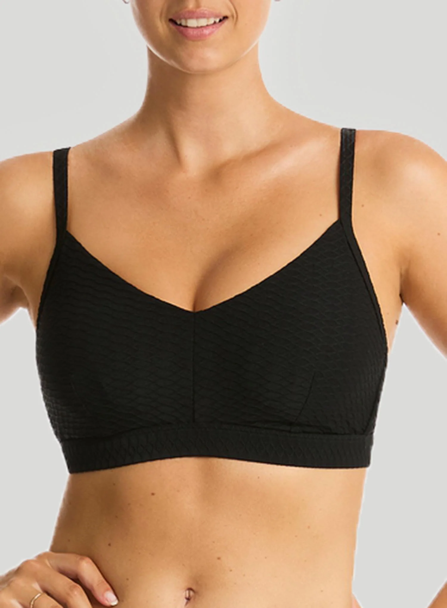 Sea Level: Honeycomb DD E Cup Bralette Bikini Top Black - Image 4