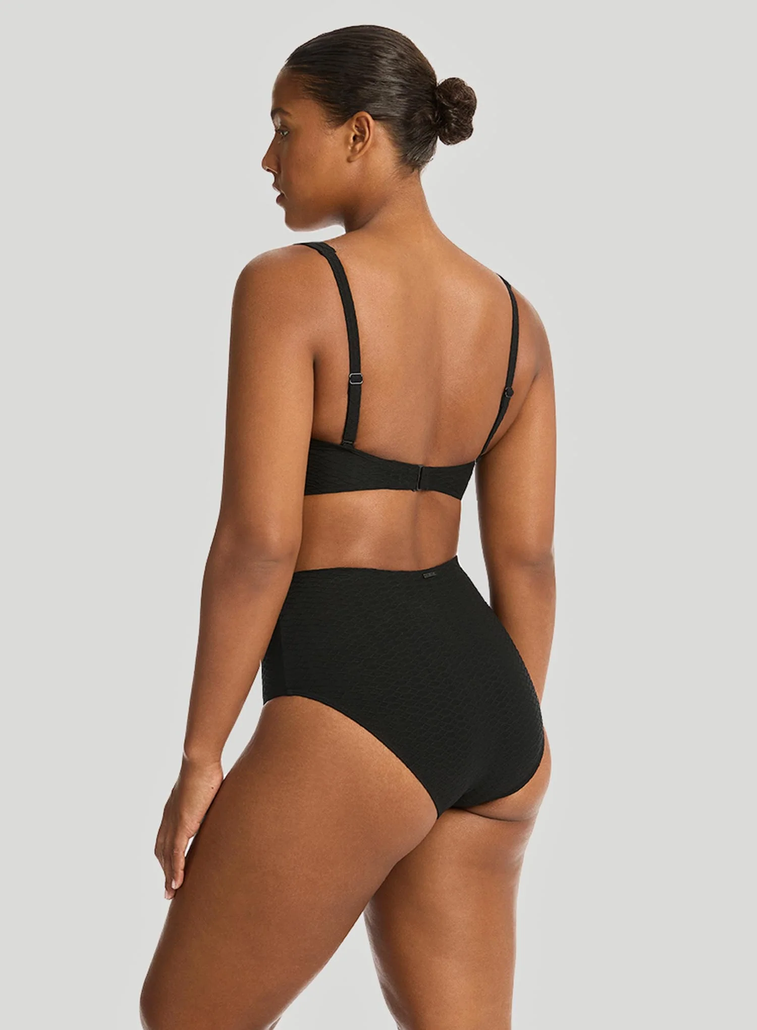 Sea Level: Honeycomb High Waist Bikini Pant Black - Image 3