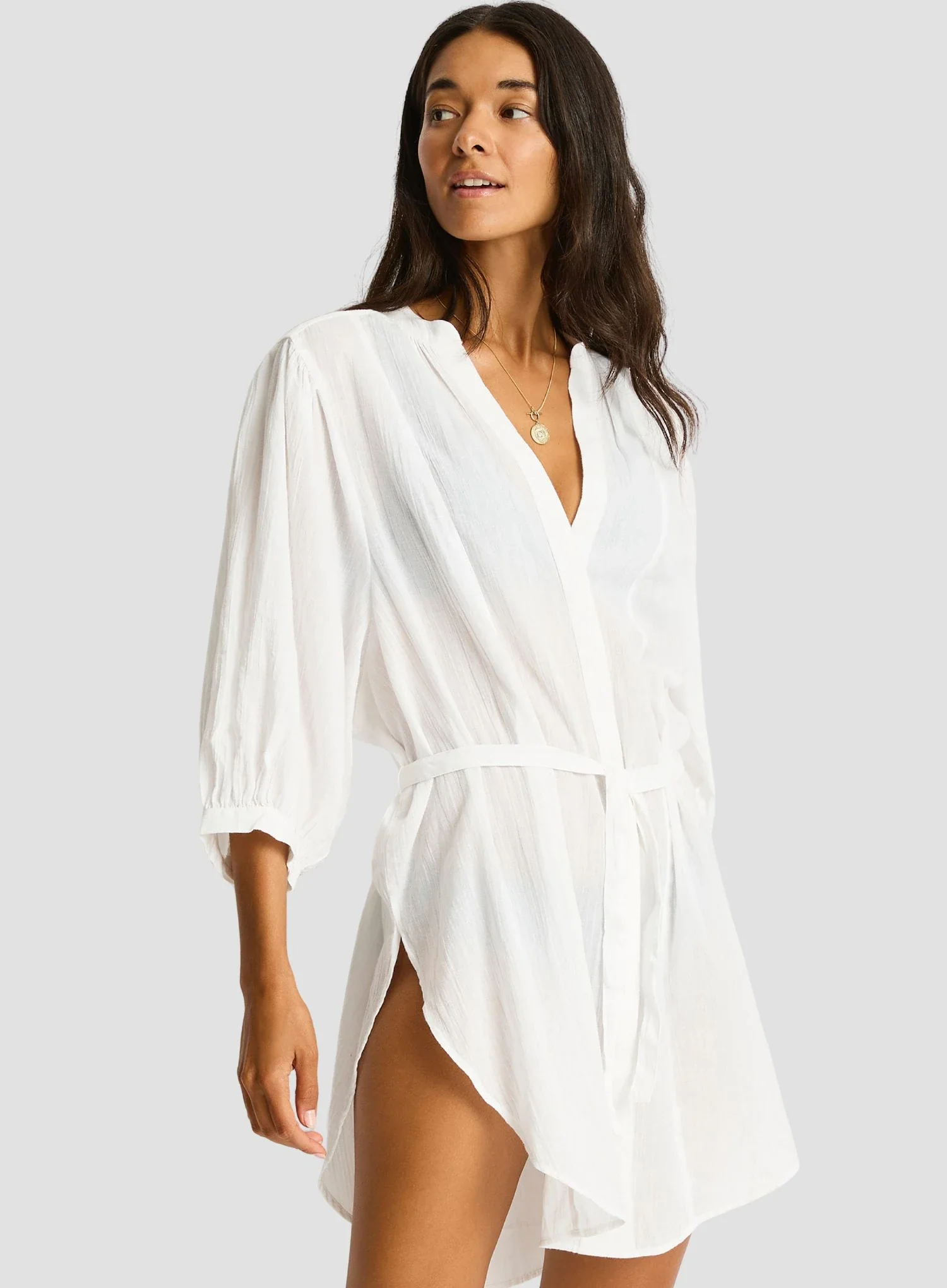 Sea Level: Salt Boho Shirt White - Image 3