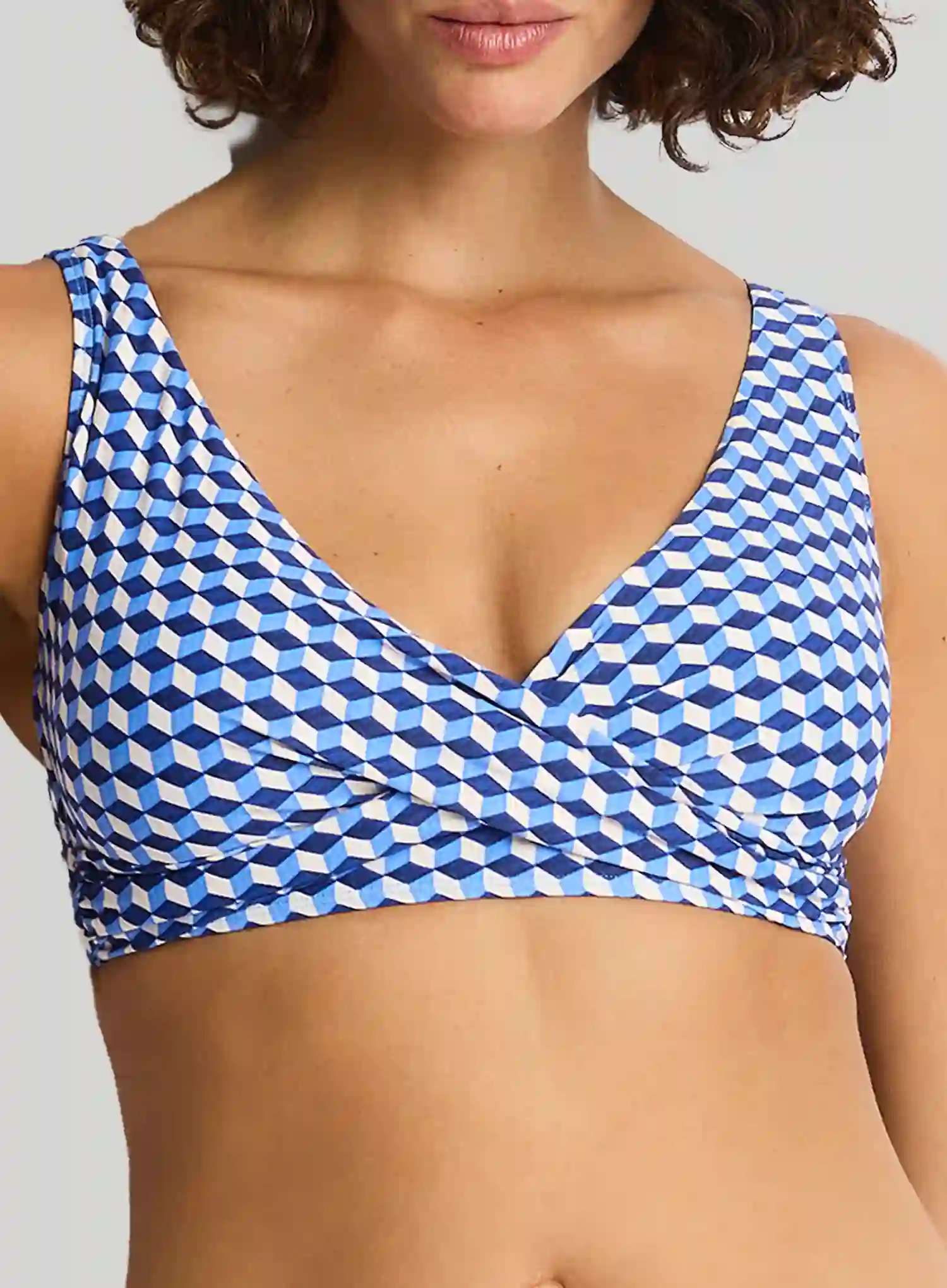 Sea Level: Solara Cross Front Multifit Bikini Top Blue - Image 4