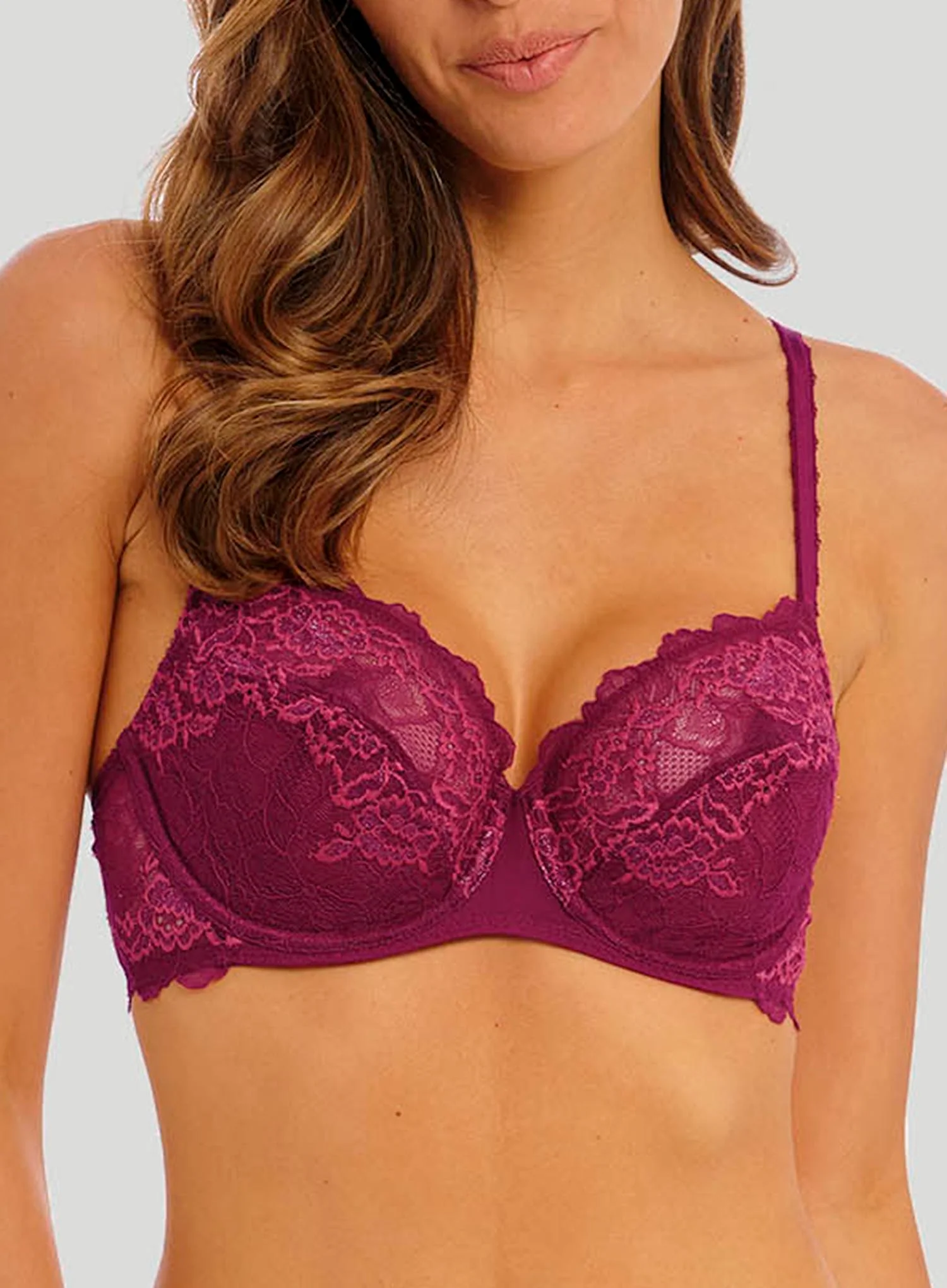 Wacoal: Lace Perfection Underwired Bra Red Plum - Image 4